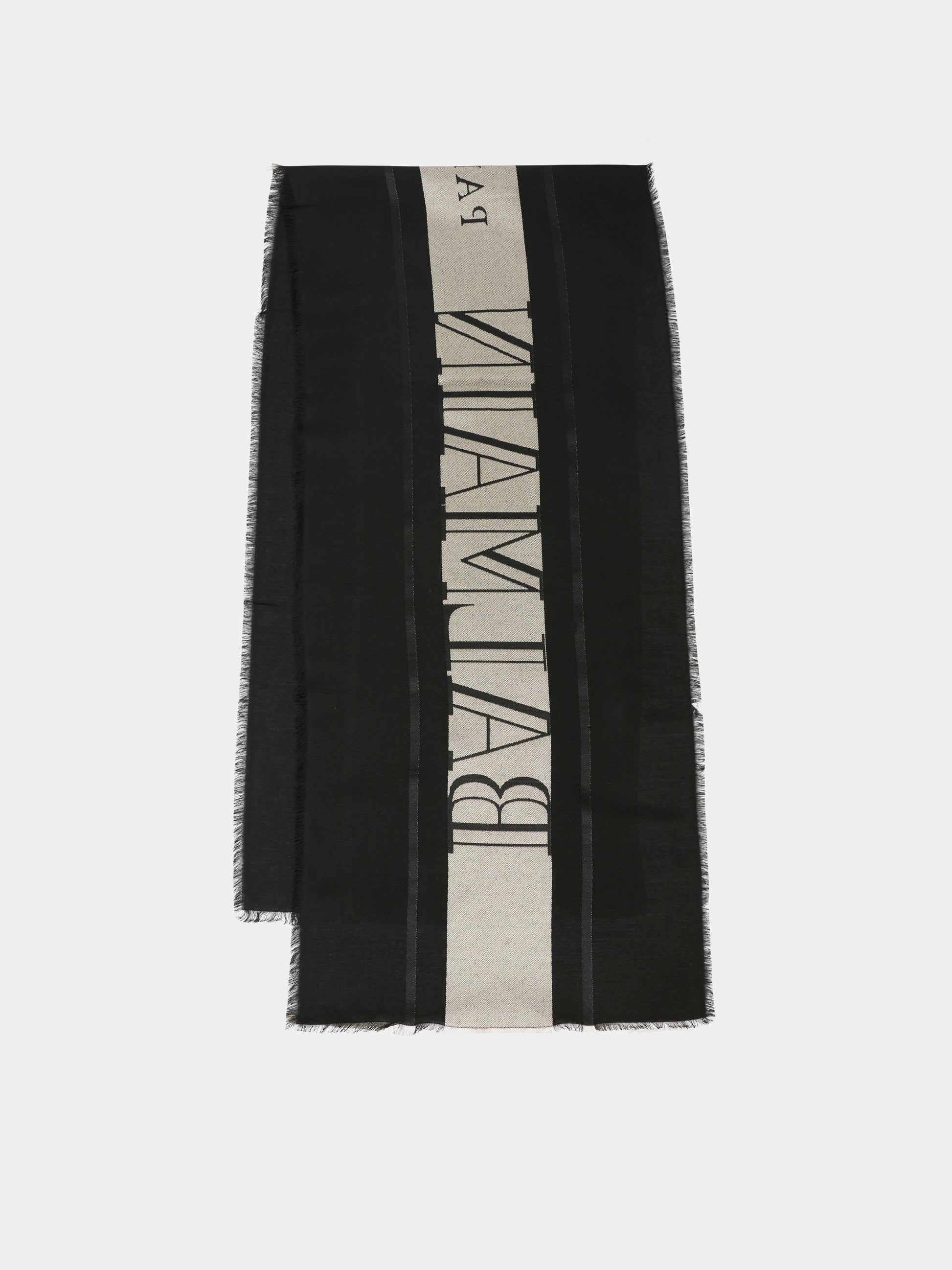 Sciarpa nera per bambini con logo,Balmain Kids,BX0B23-Z3392 930AV
