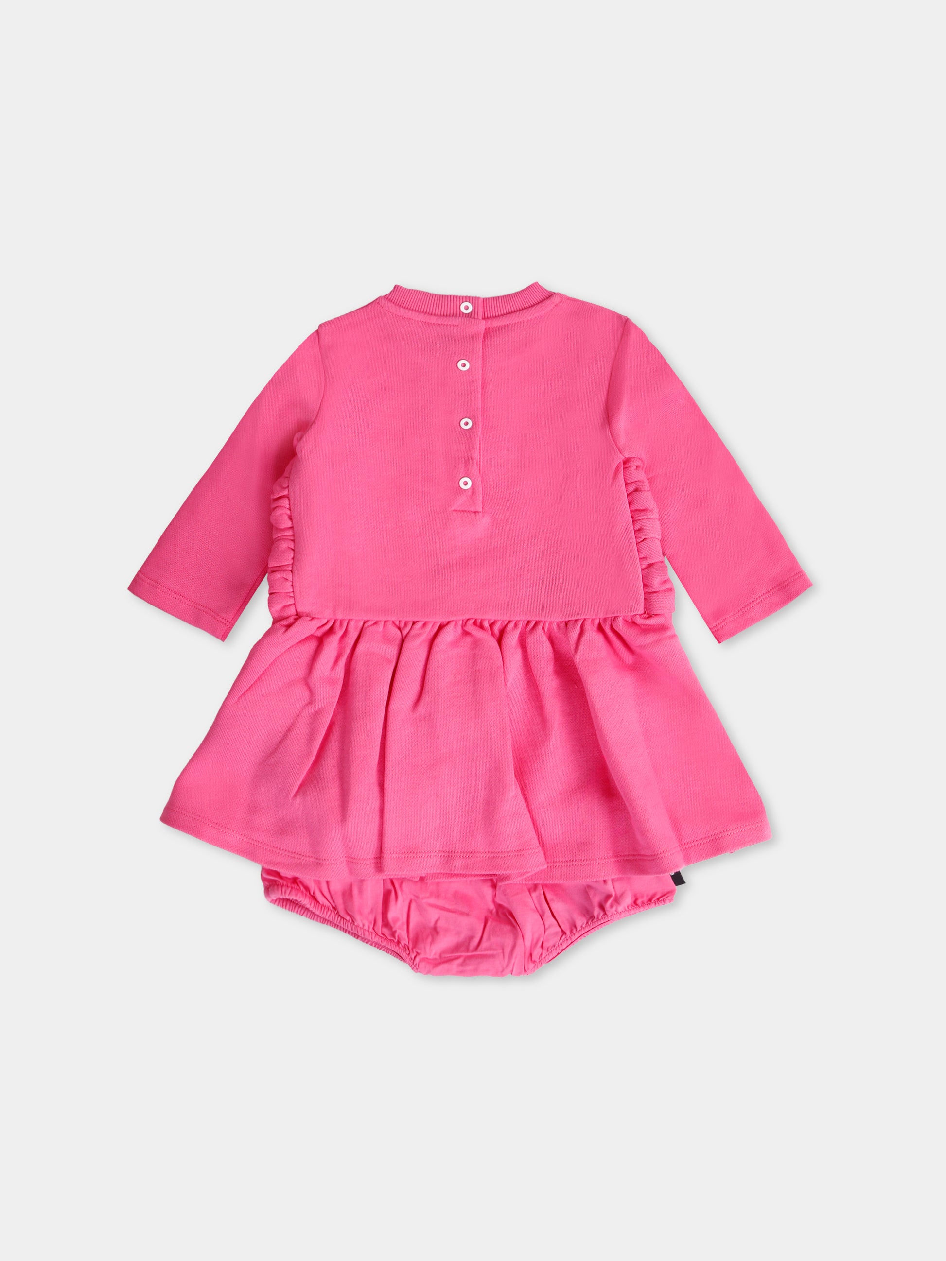 Vestito rosa per neonata con logo,Balmain Kids,BX1080-Z3183 51PRS