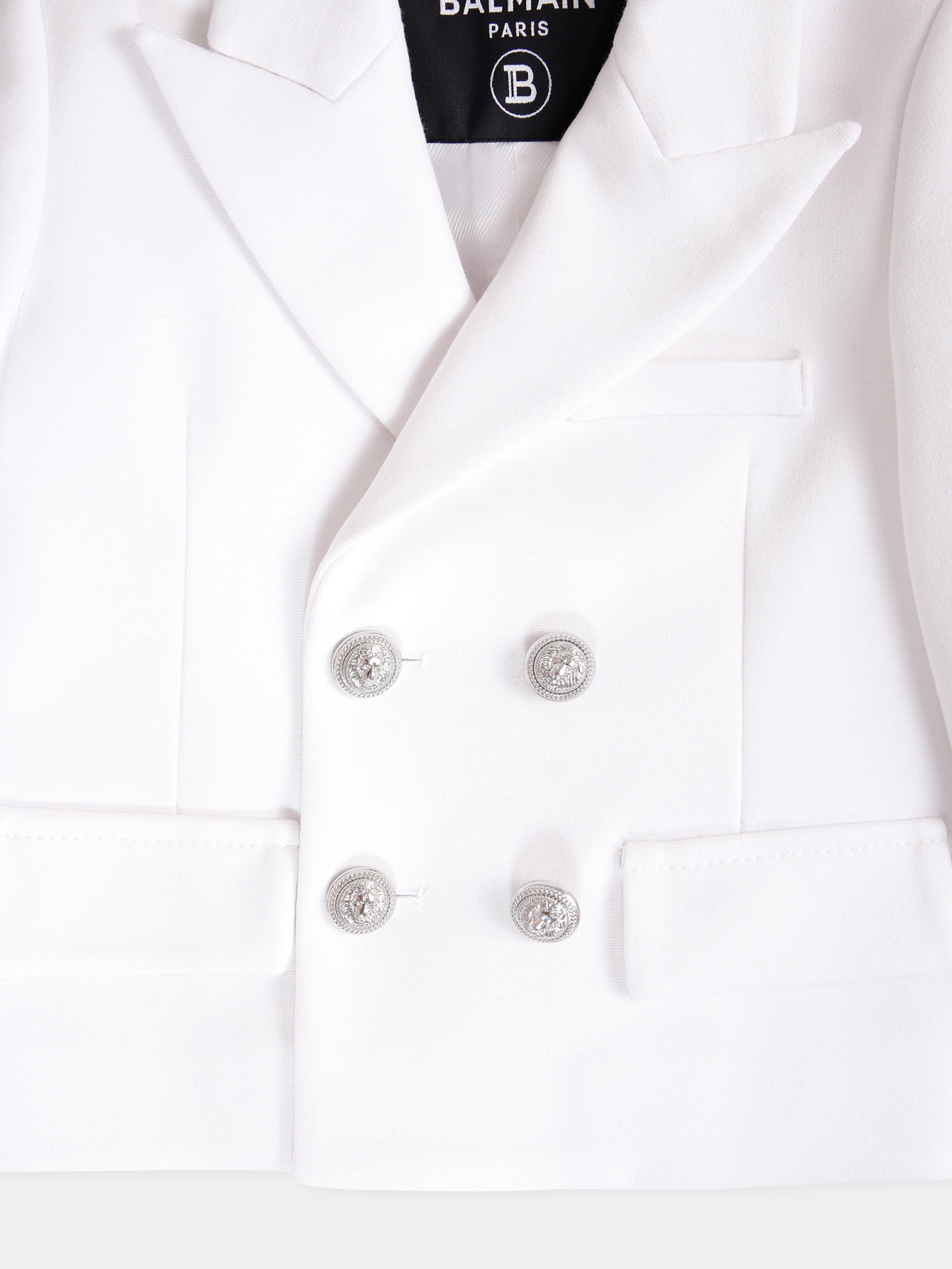 Giacca bianca per neonato con iconico labirinto all over,Balmain Kids,BX2504-J0371 100AG