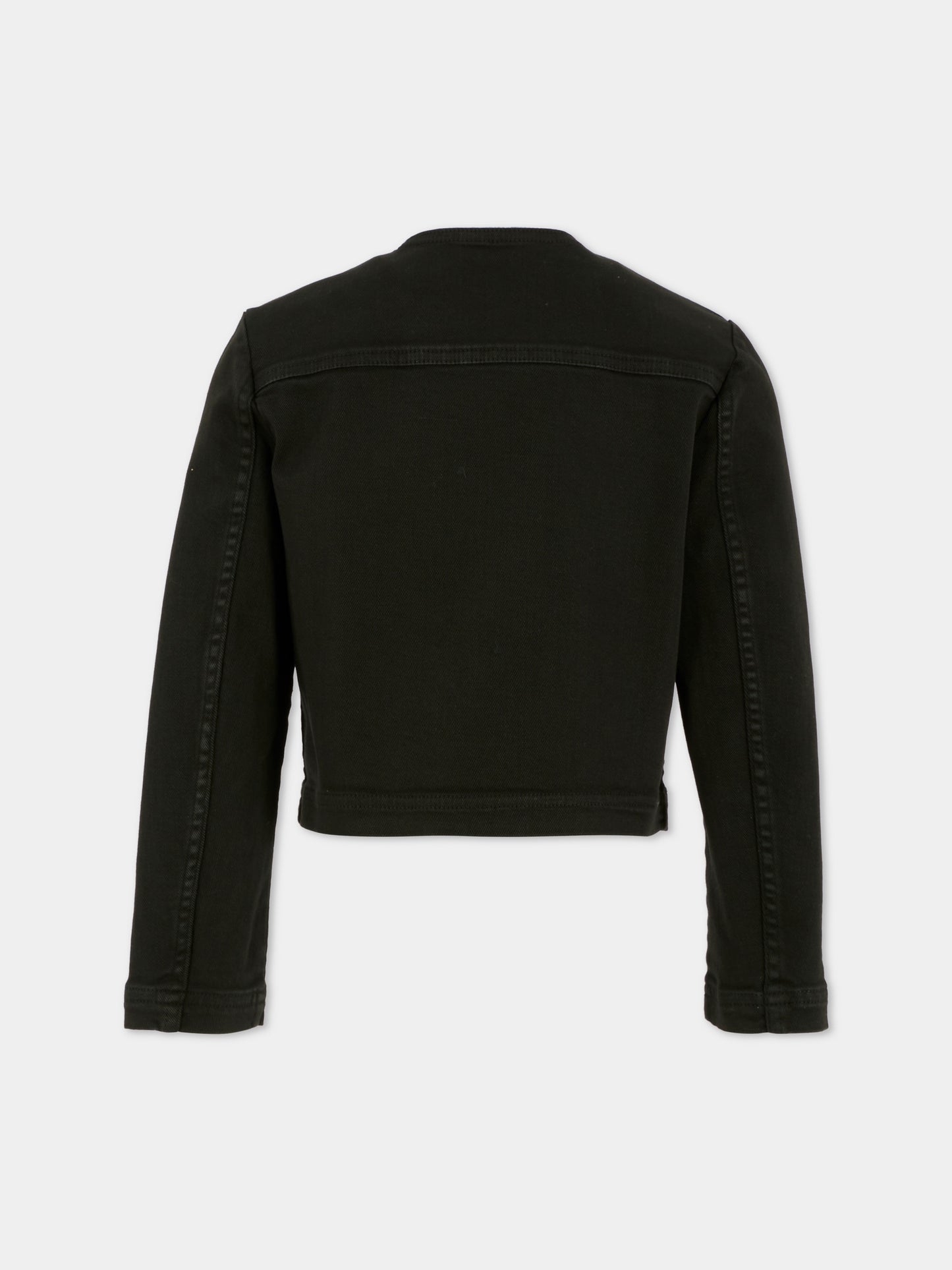 Giacca nera per bambina con patch,Balmain Kids,BX2B54-D0039 930OR