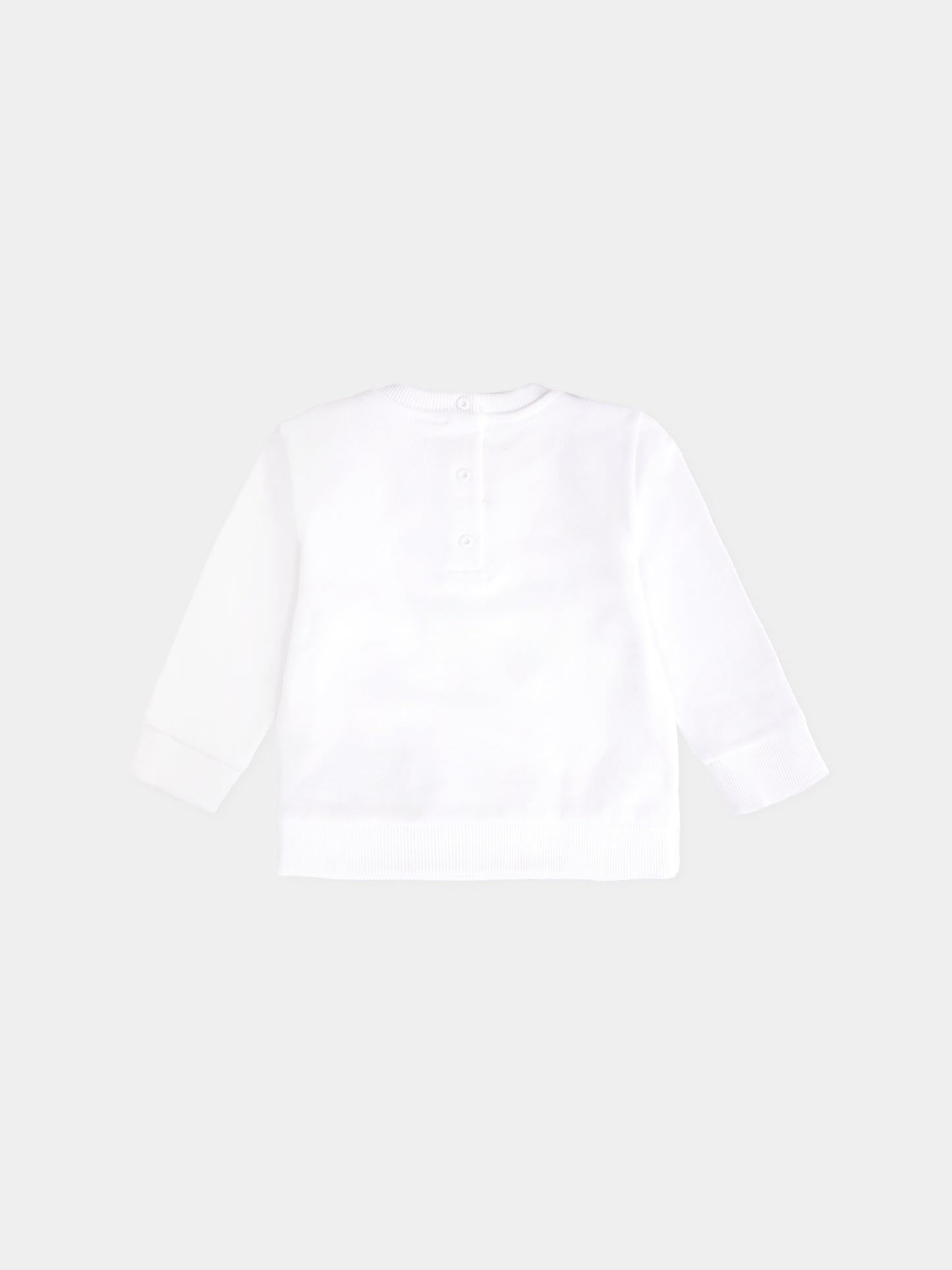 Felpa bianca per neonati con logo,Balmain Kids,BX4500-Z3183 100NE