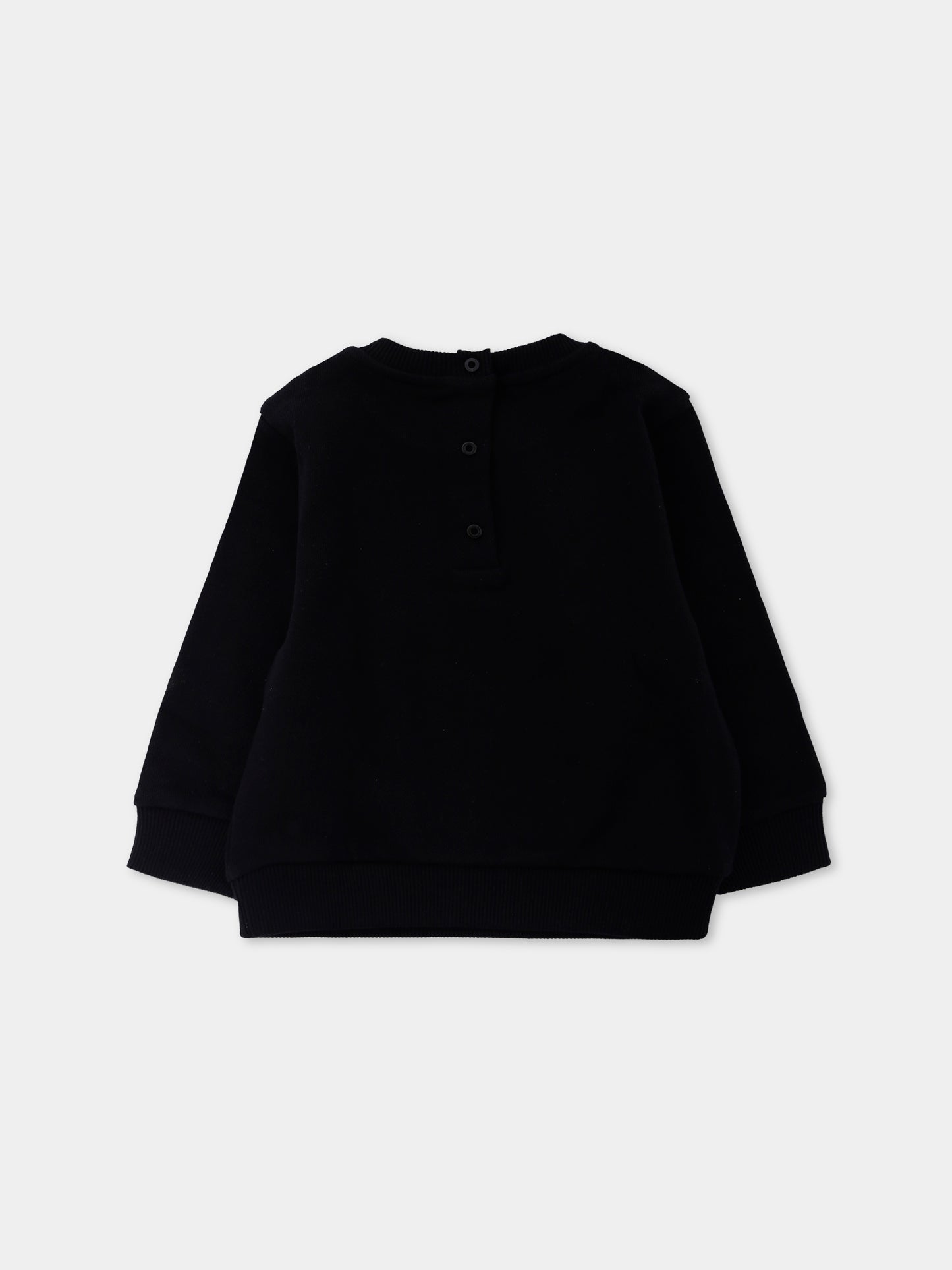 Felpa nera per neonati con logo,Balmain Kids,BX4500-Z3183 930BC