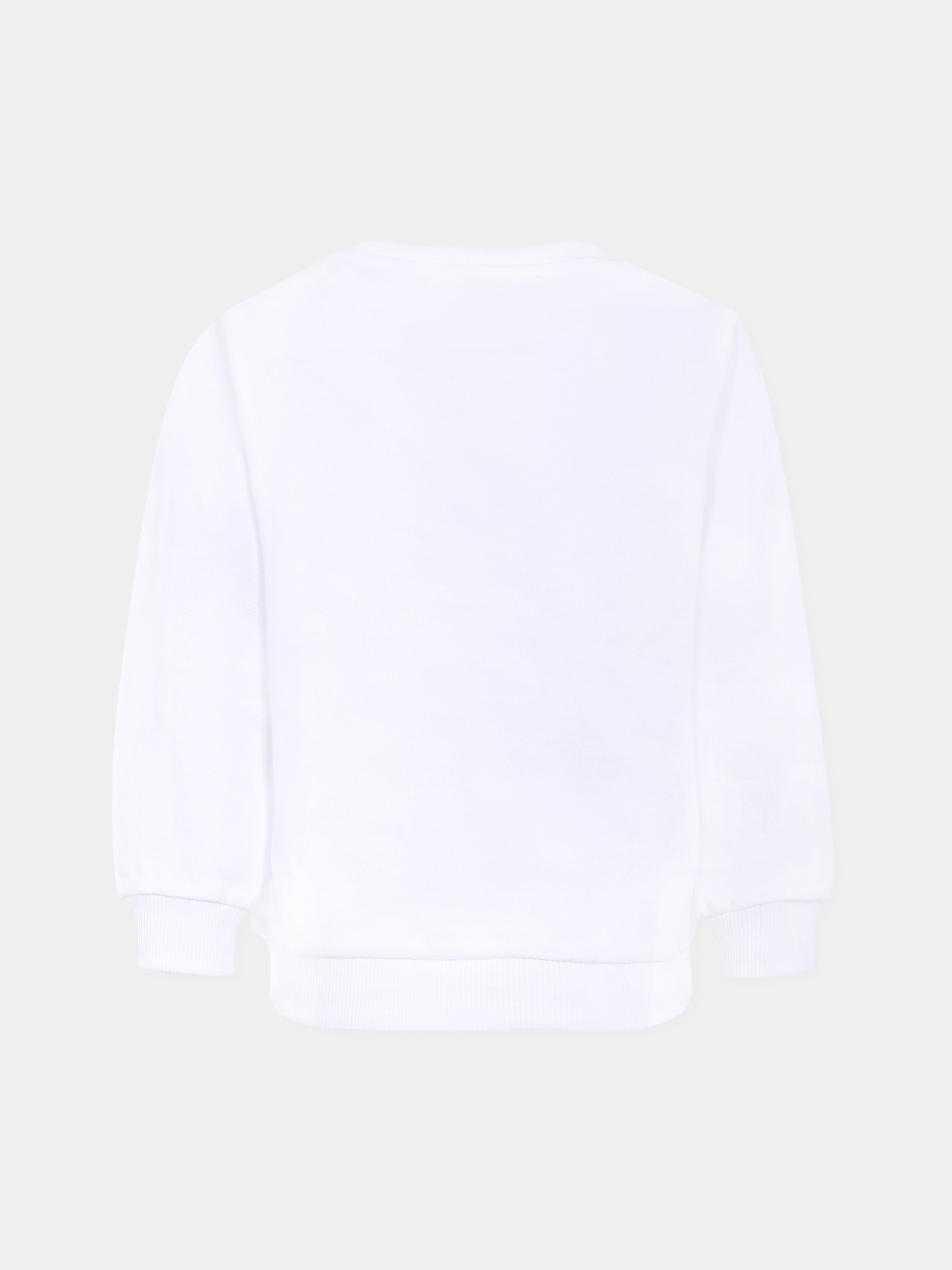 Felpa bianca per bambini con logo,Balmain Kids,BX4P10-Z3183 100NE