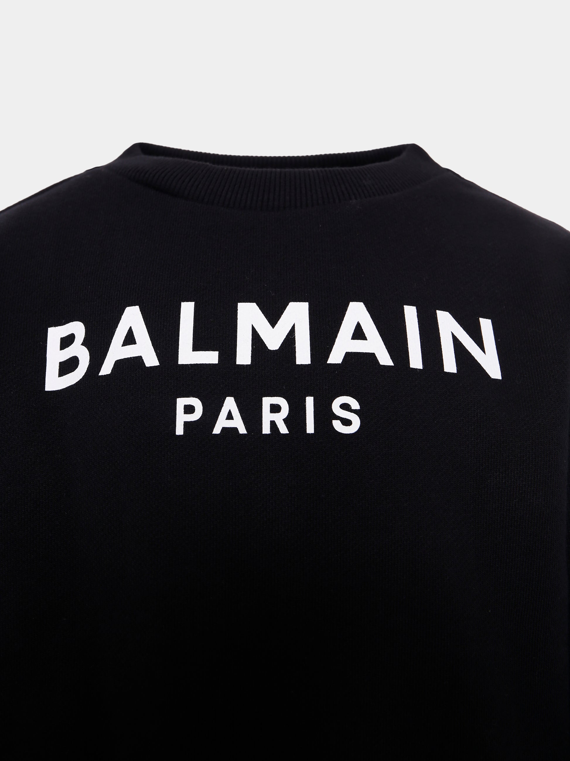 Felpa nera per bambini con logo,Balmain Kids,BX4P10-Z3183 930BC