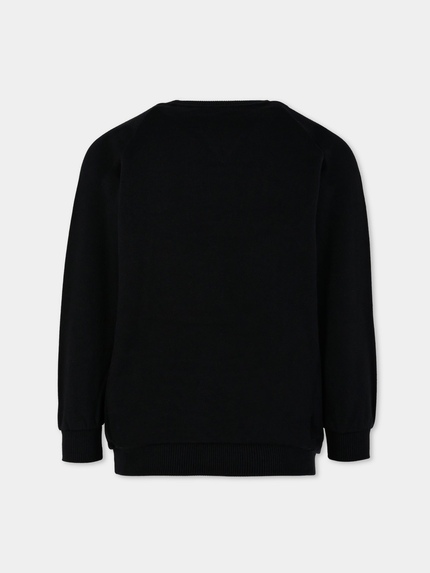 Felpa nera per bambini con logo,Balmain Kids,BX4P80-Z3183 930BC