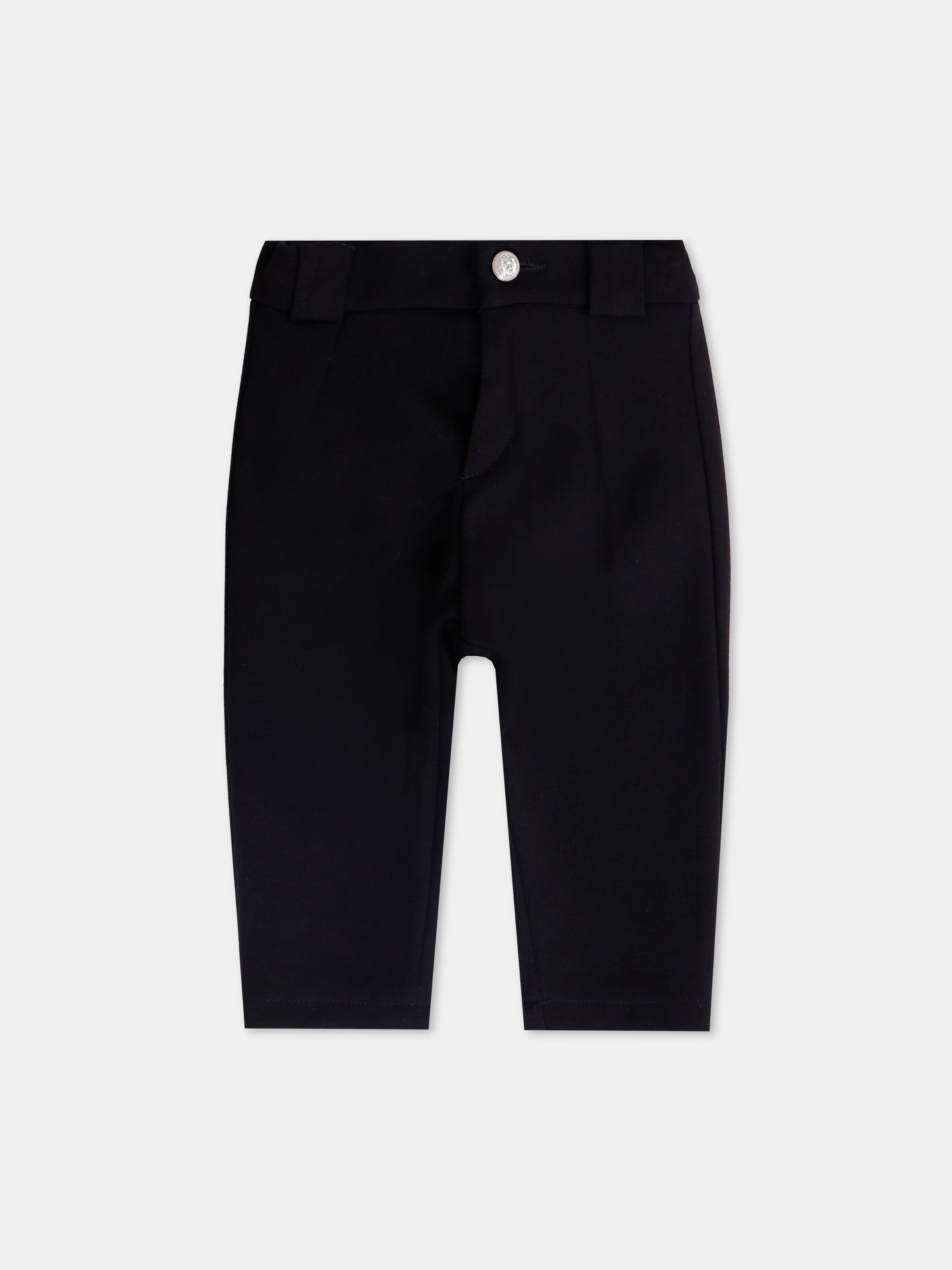 Pantaloni neri per neonato con logo,Balmain Kids,BX6520-J0371 930AG