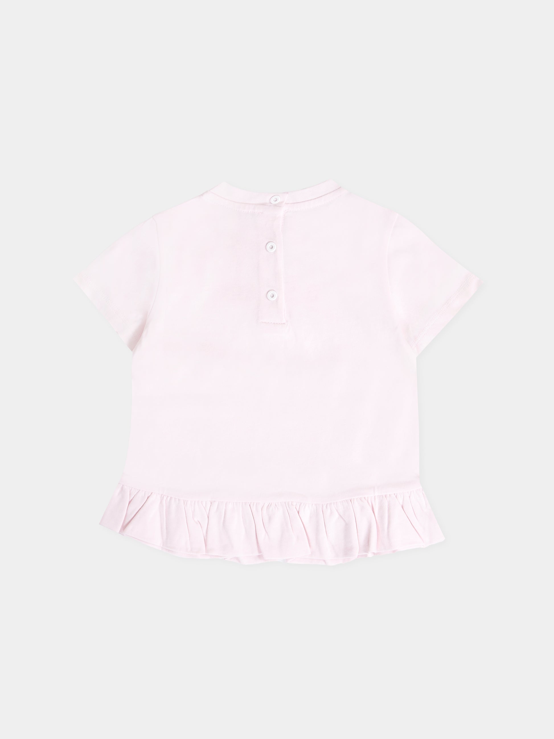 T-shirt rosa per neonata con logo,Balmain Kids,BX8011-Z3186 500FU
