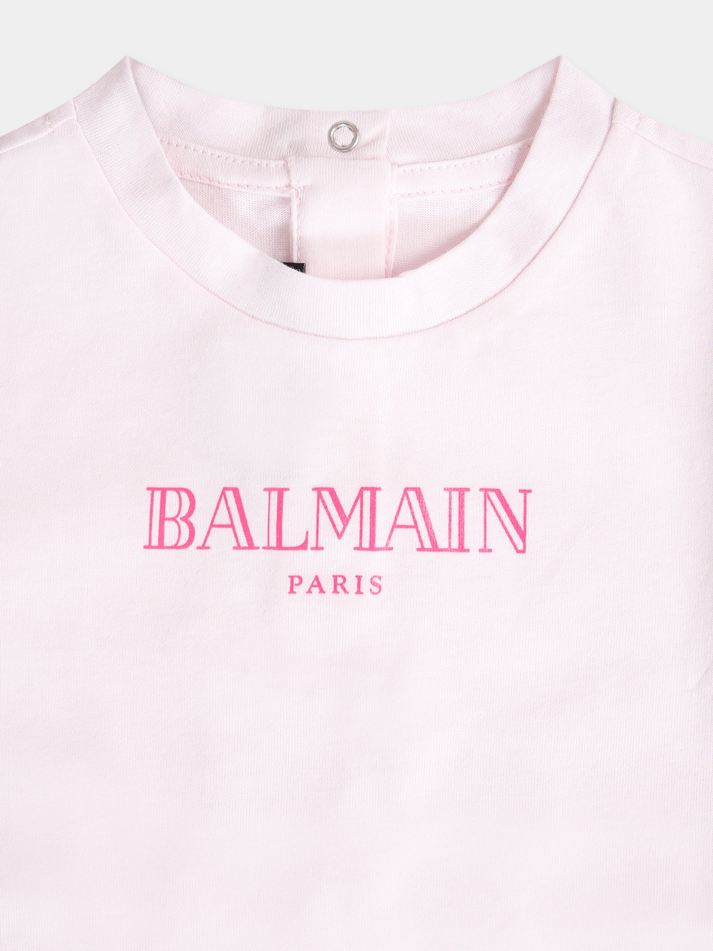 T-shirt rosa per neonata con logo,Balmain Kids,BX8011-Z3186 500FU
