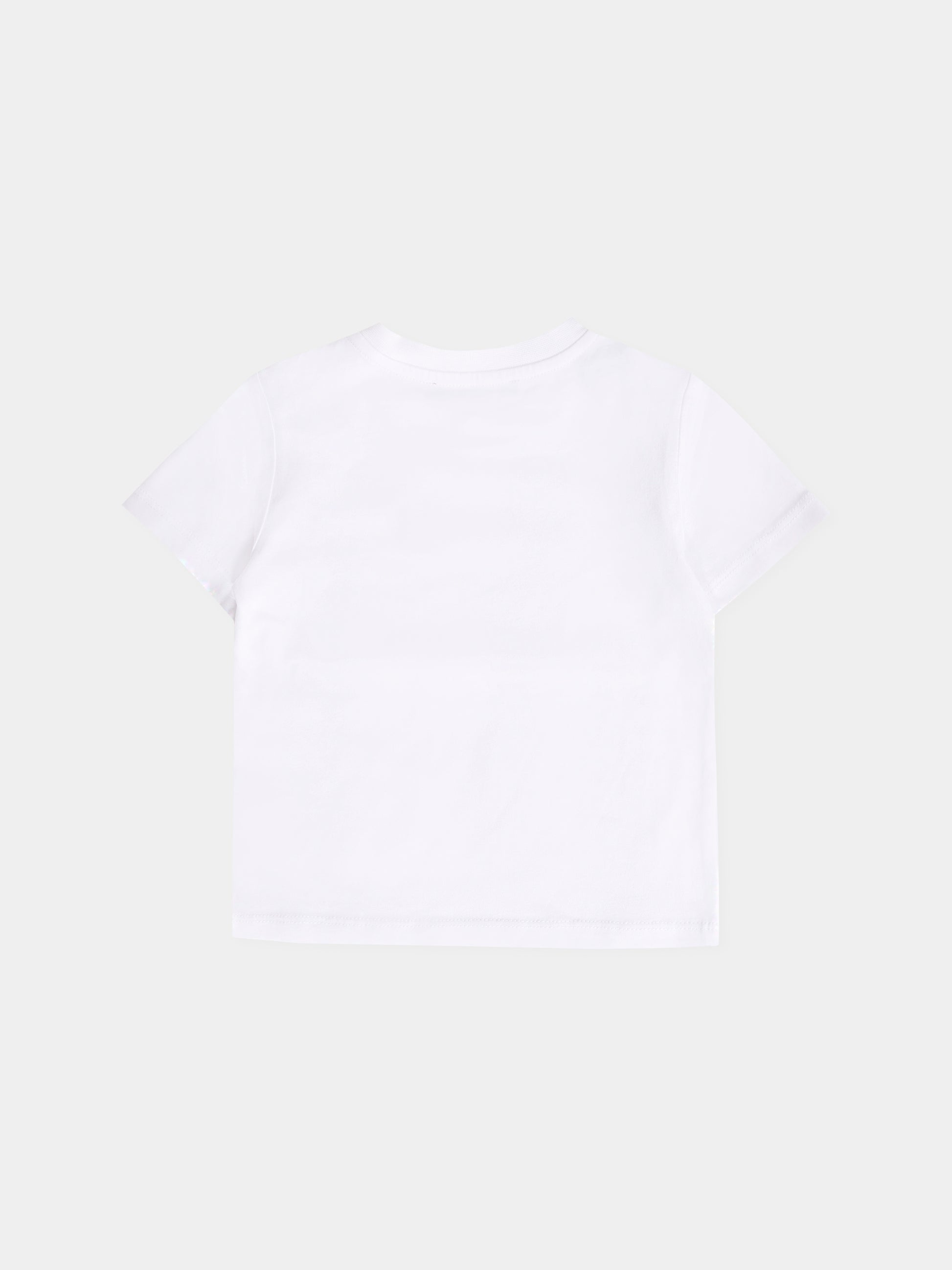 T-shirt bianca per neonata con logo,Balmain Kids,BX8521-Z3186 100OR