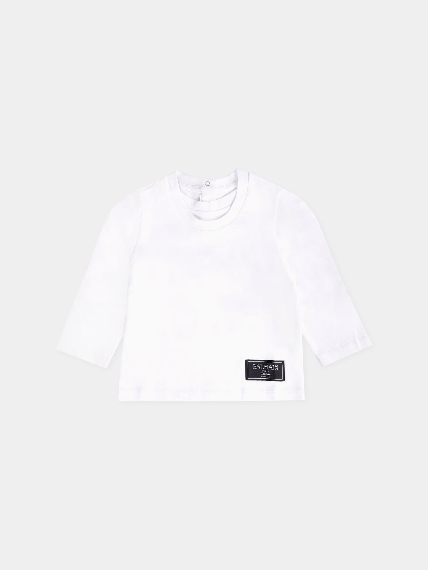 T-shirt bianca per neonati con logo,Balmain Kids,BX8560-Z3186 100NE