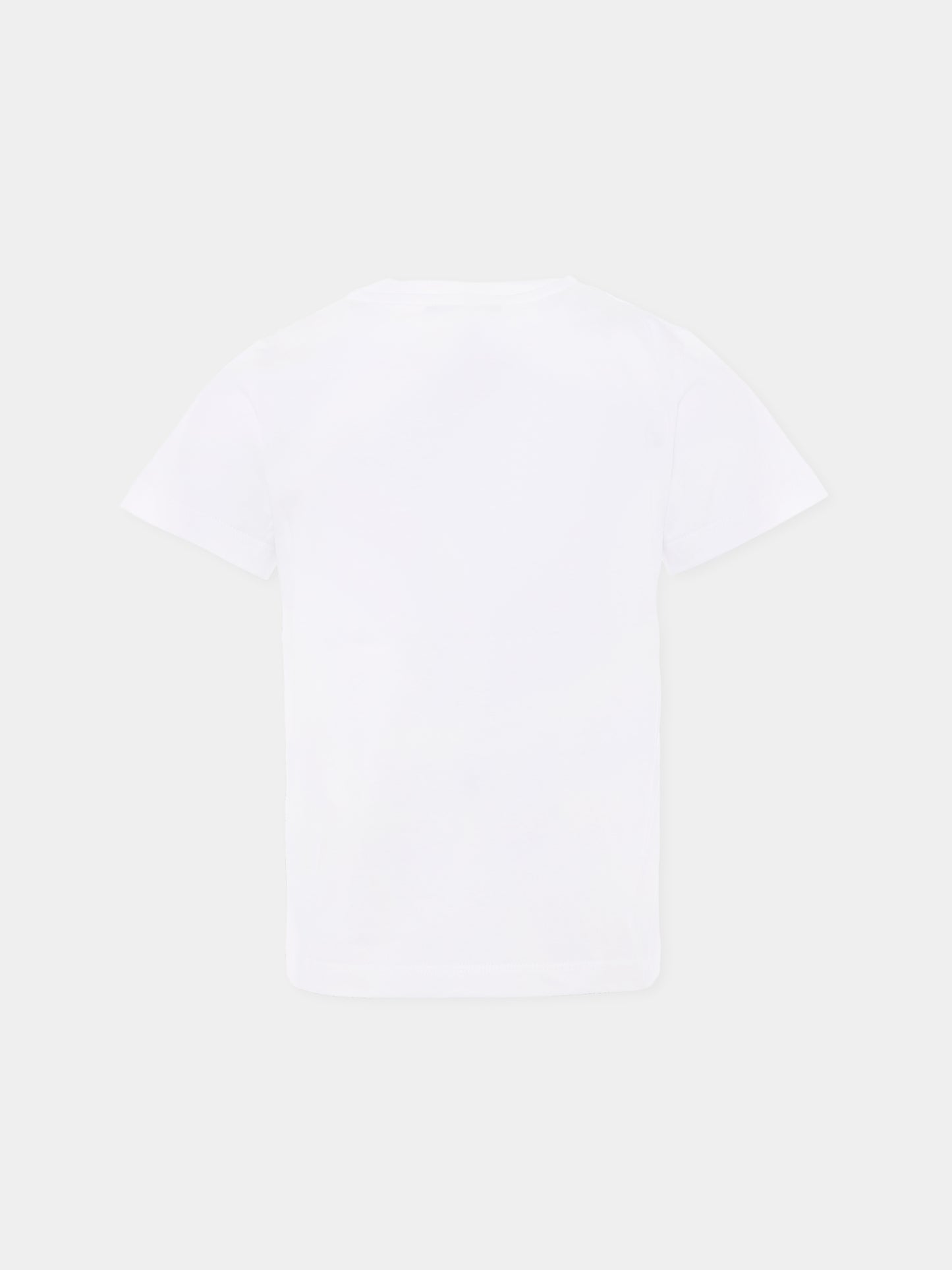 T-shirt bianca per bambina con logo,Balmain Kids,BX8A71-Z3186 100MC