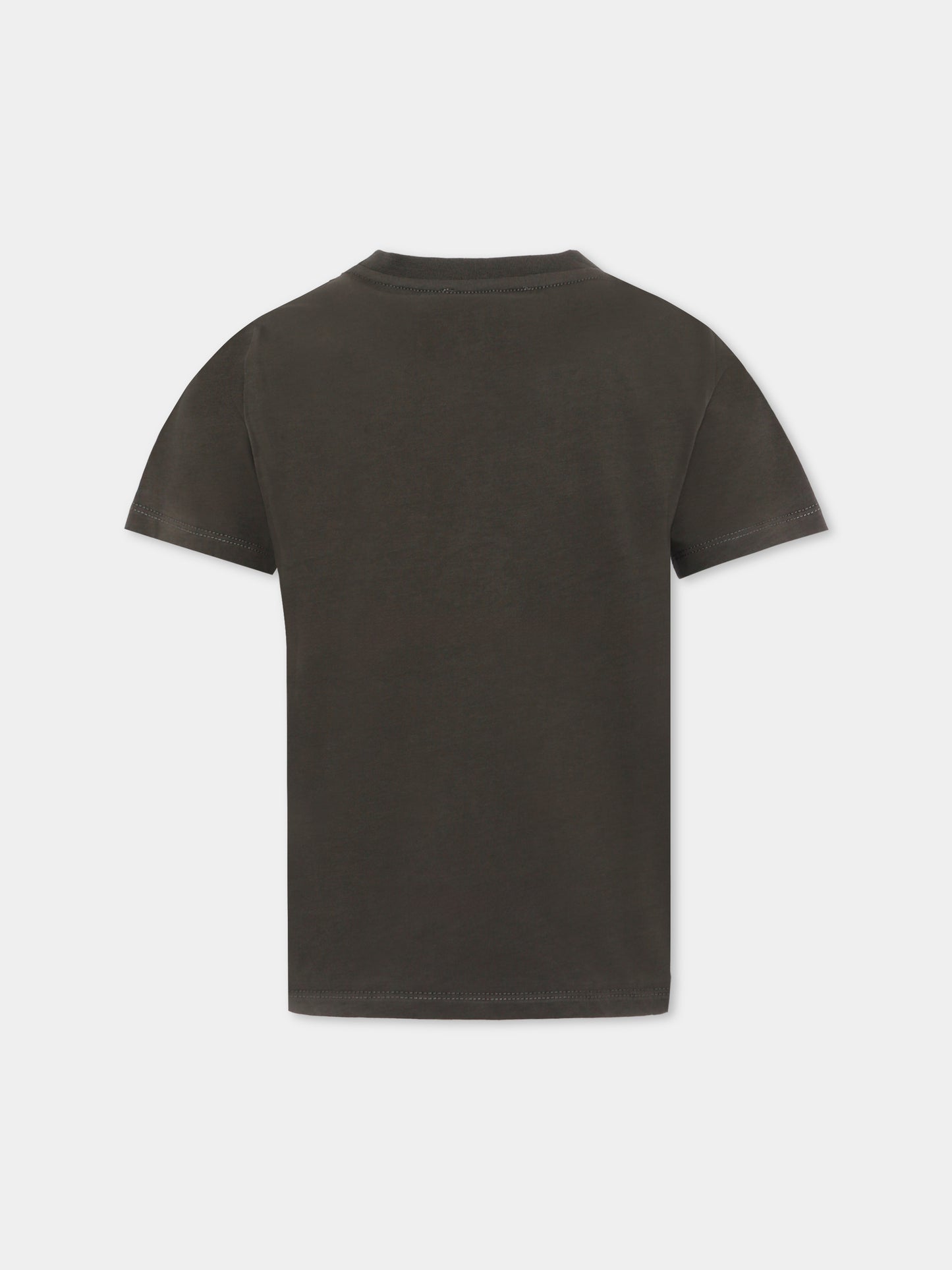 T-shirt verde per bambino con logo,Balmain Kids,BX8P11-Z3186 762NE