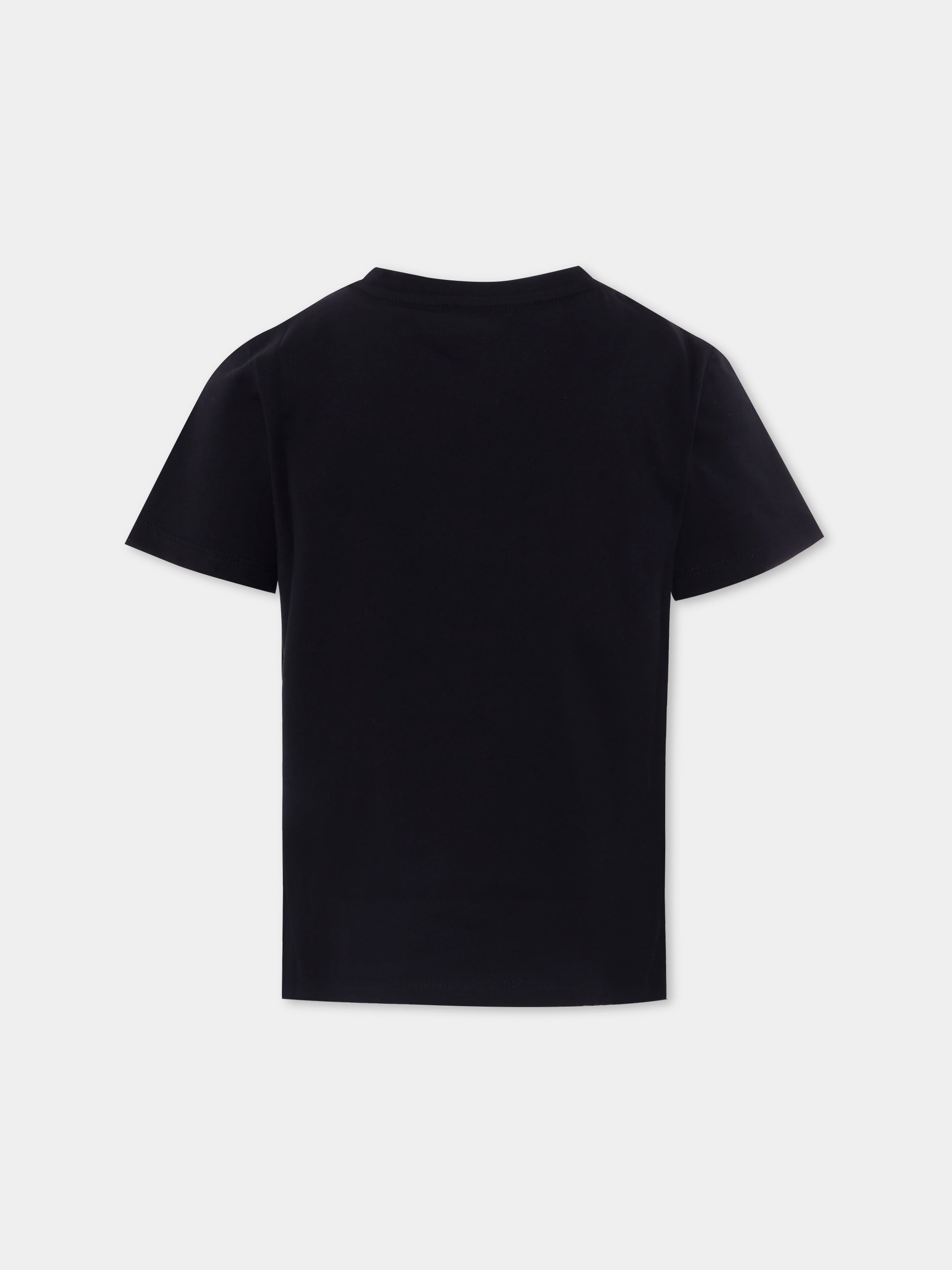 T-shirt nera per bambini con logo,Balmain Kids,BX8P11-Z3186 930BC