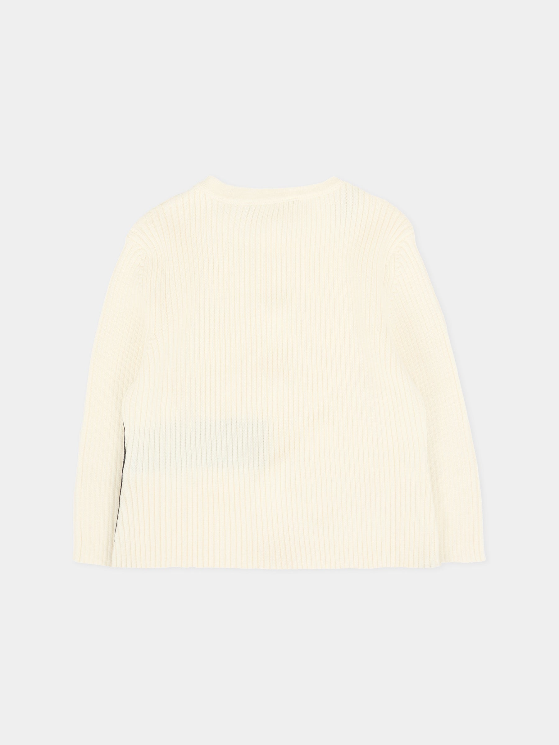 Cardigan avorio per neonata con logo,Balmain Kids,BX9020-Z3297 102NE