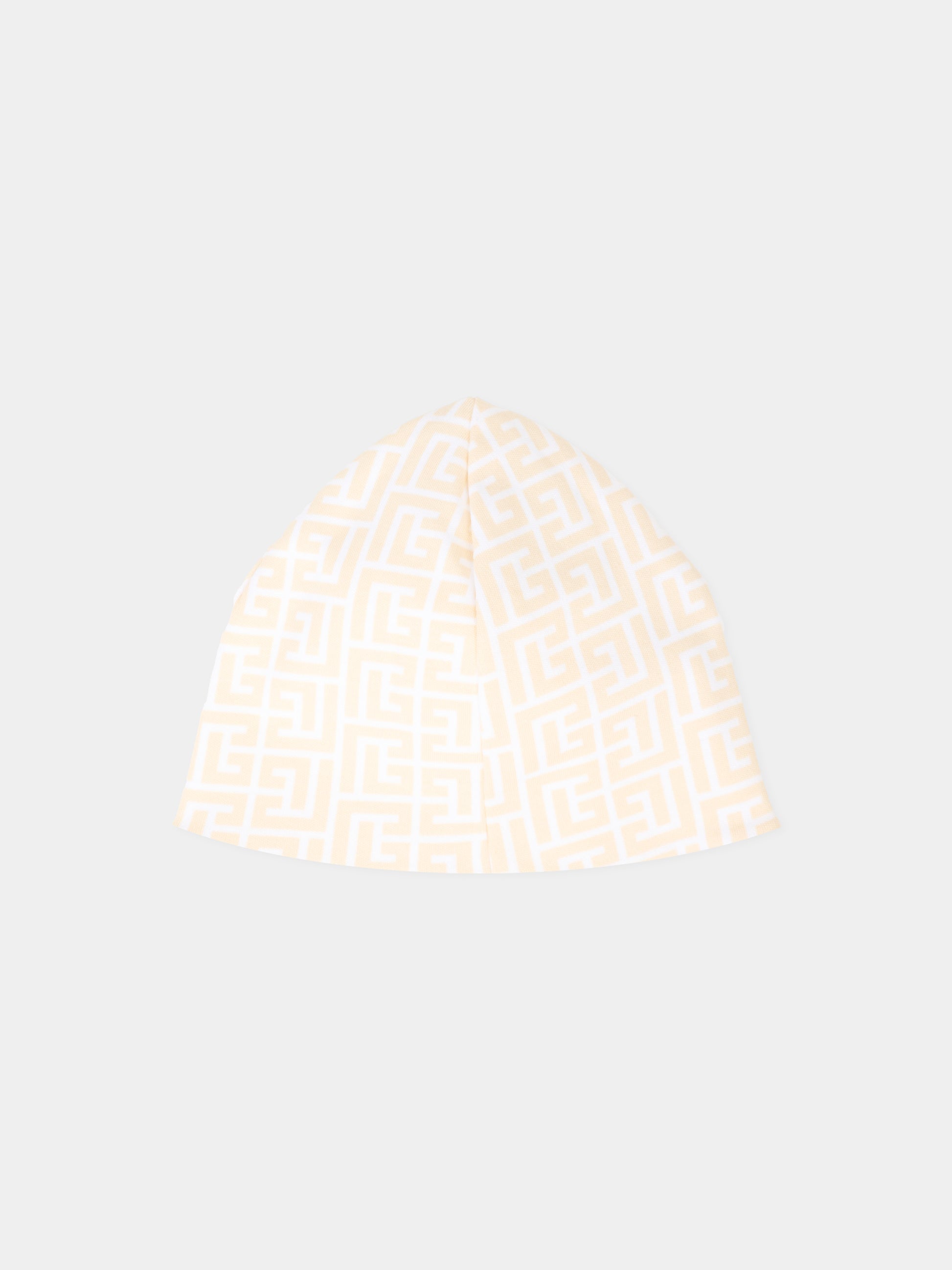 Set tutina beige per neonati con iconico labirinto,Balmain Kids,BXB51A-Z3503 109BC