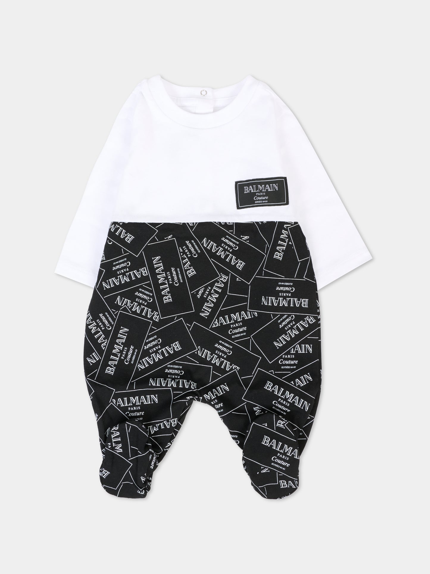 Set tutina nero per neonati con logo,Balmain Kids,BXB57A-Z3332 930BC