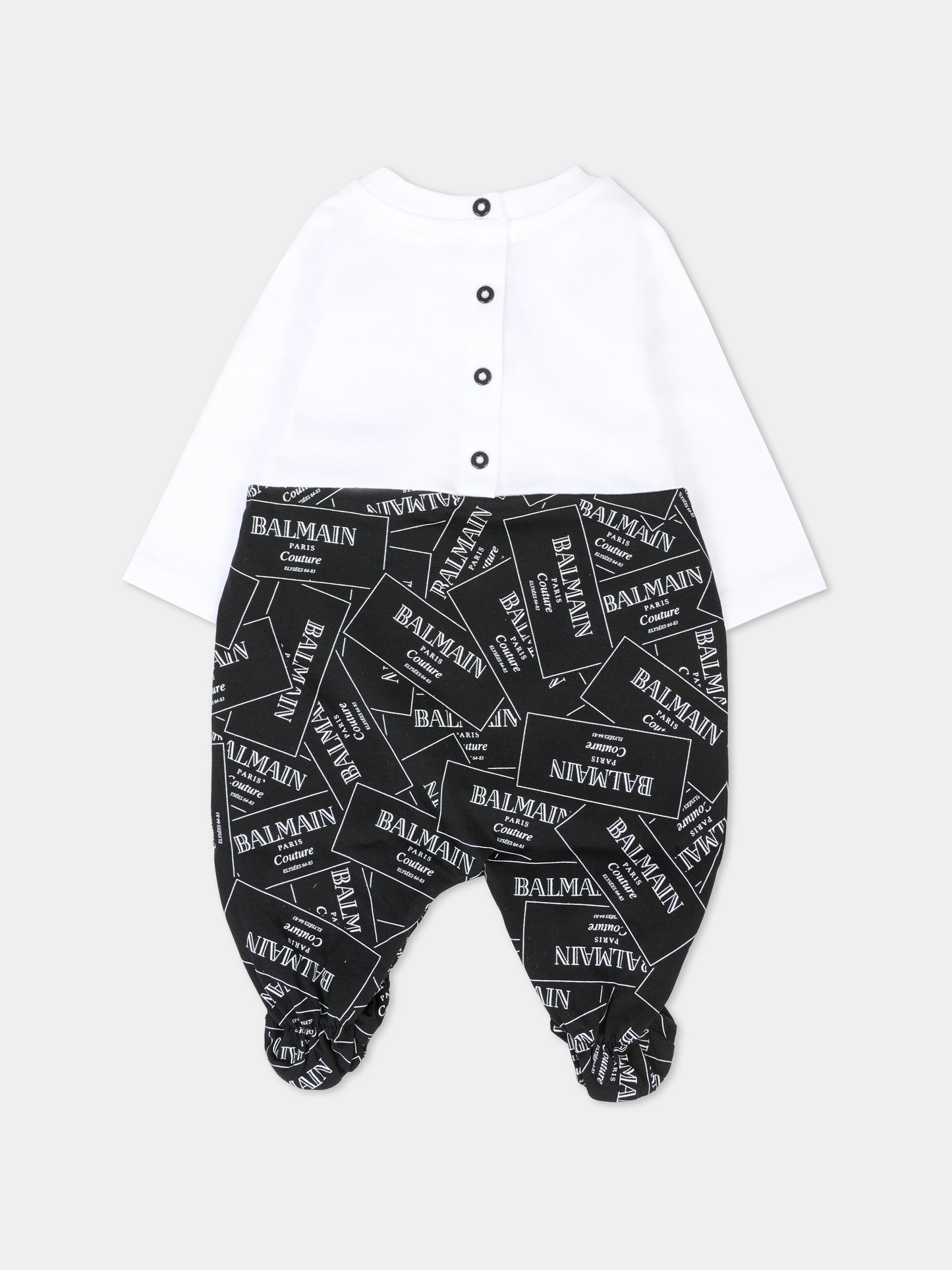 Set tutina nero per neonati con logo,Balmain Kids,BXB57A-Z3332 930BC