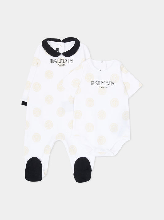White babygrow set for babykids with logo