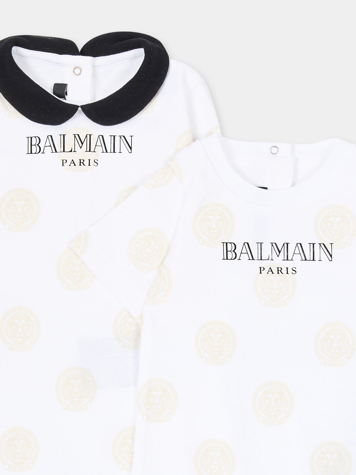 Set tutina bianco per neonati con logo e leone,Balmain Kids,BXB60A-Z3383 100NE