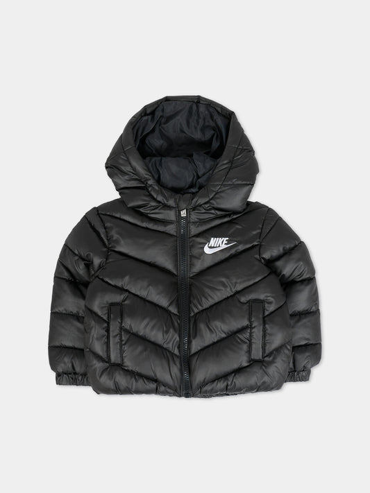 Piumino nero per neonati con logo,Nike,66N074 023