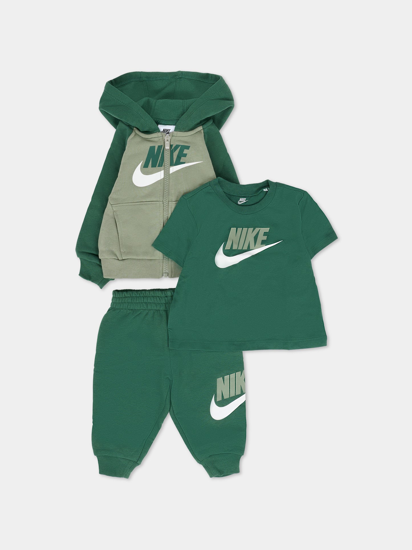 Completo verde per neonato con logo,Nike,56N341 F1J
