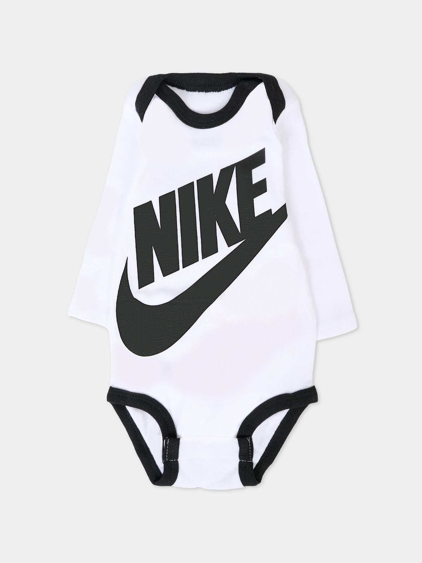 Set bianco per neonati con logo e Swoosh neri,Nike,LN0134 001