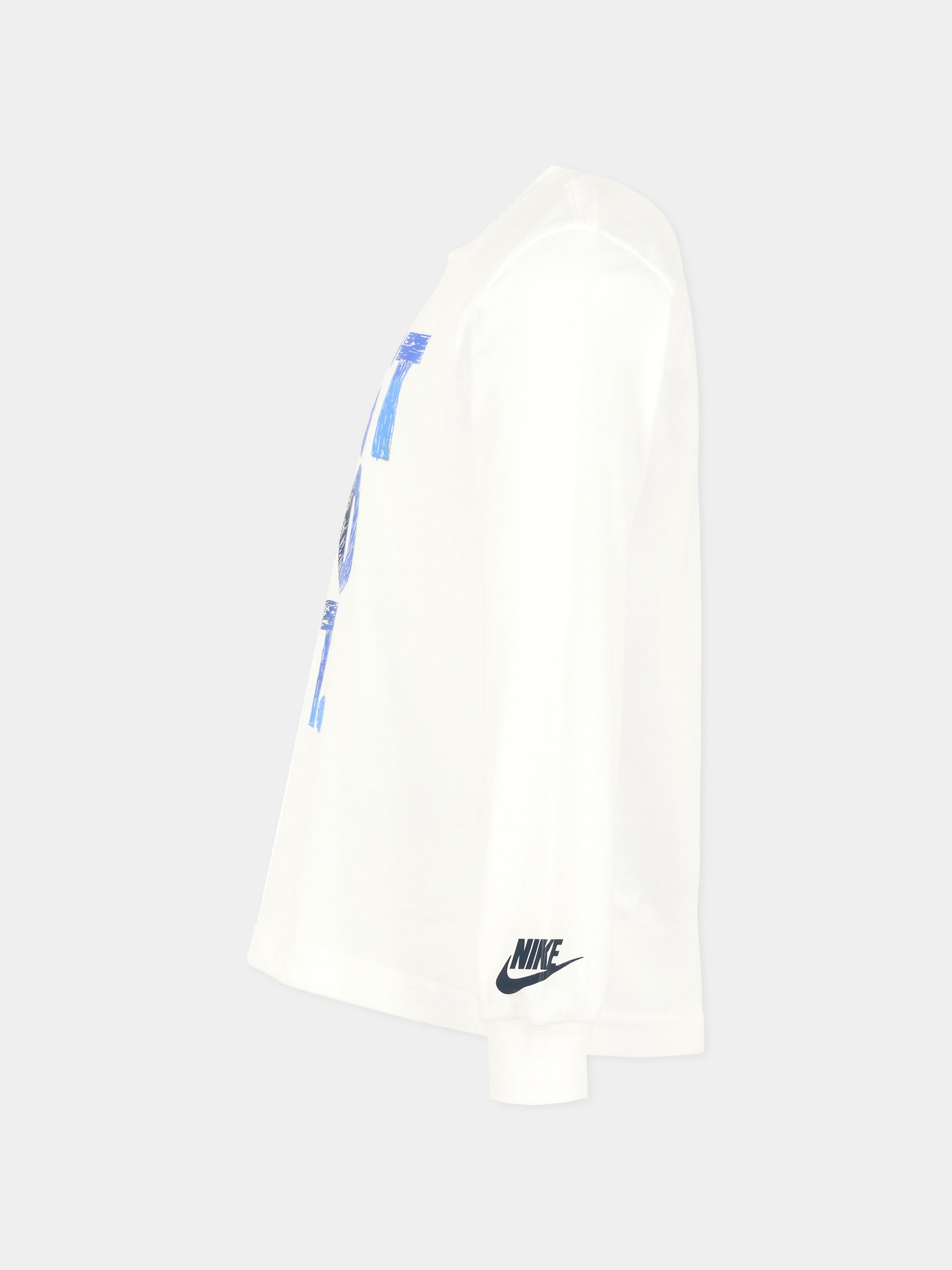T-shirt bianca per bambini con scritta,Nike,86N215 001