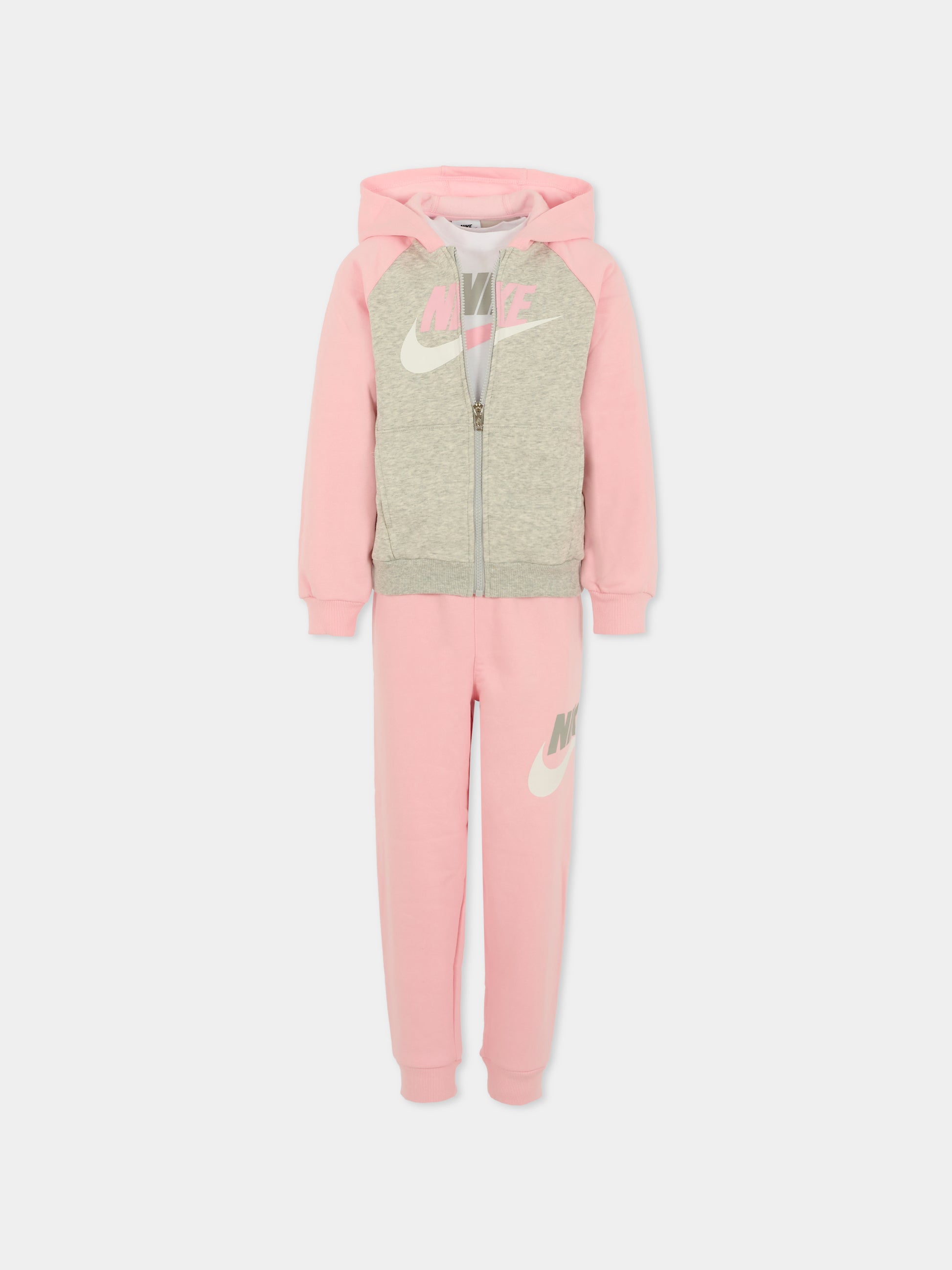 Completo rosa per bambina con logo,Nike,36N341 A0W