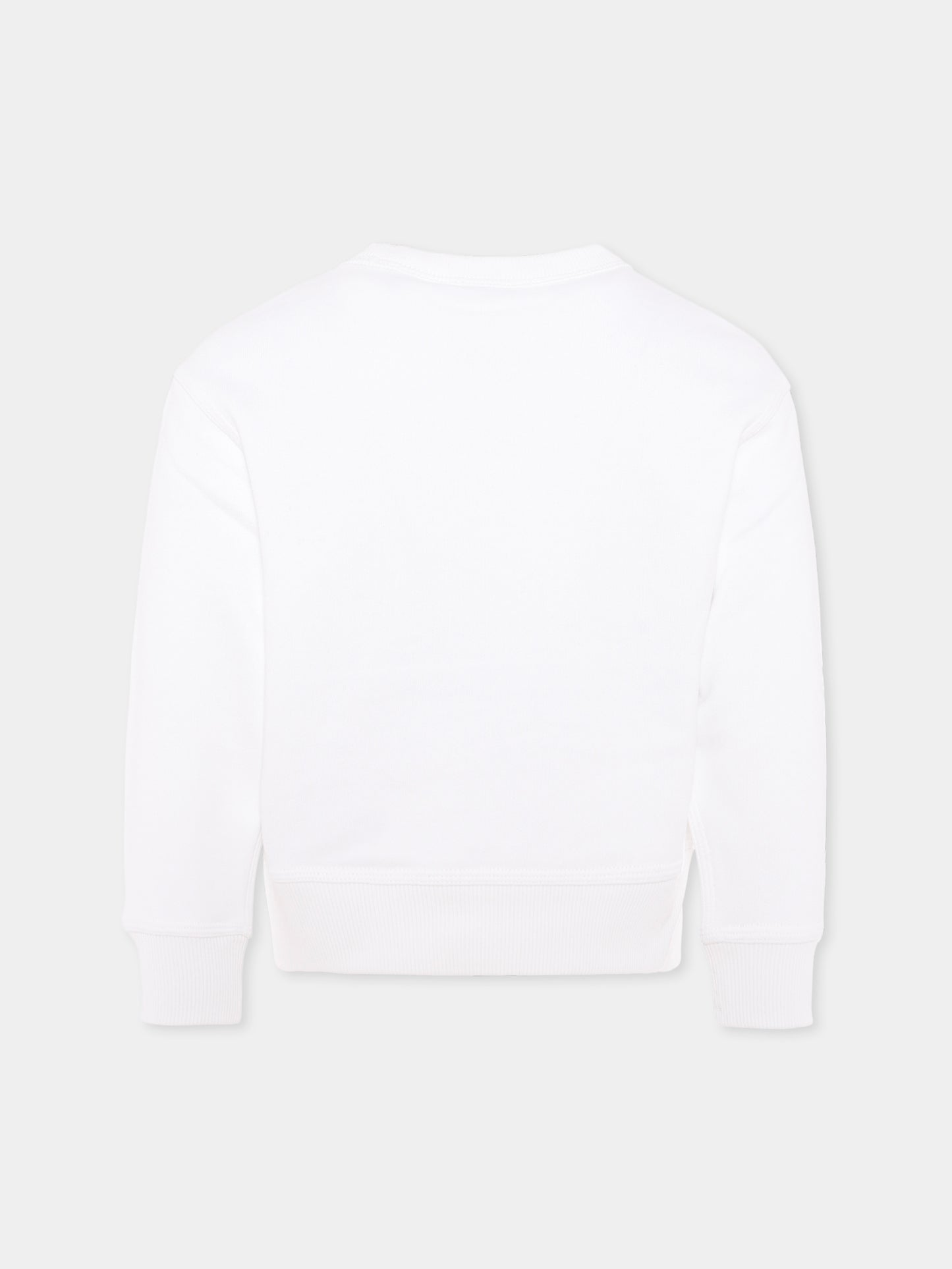 Felpa bianca per bambina con orsetto e logo,Burberry Kids,8108468 A1464