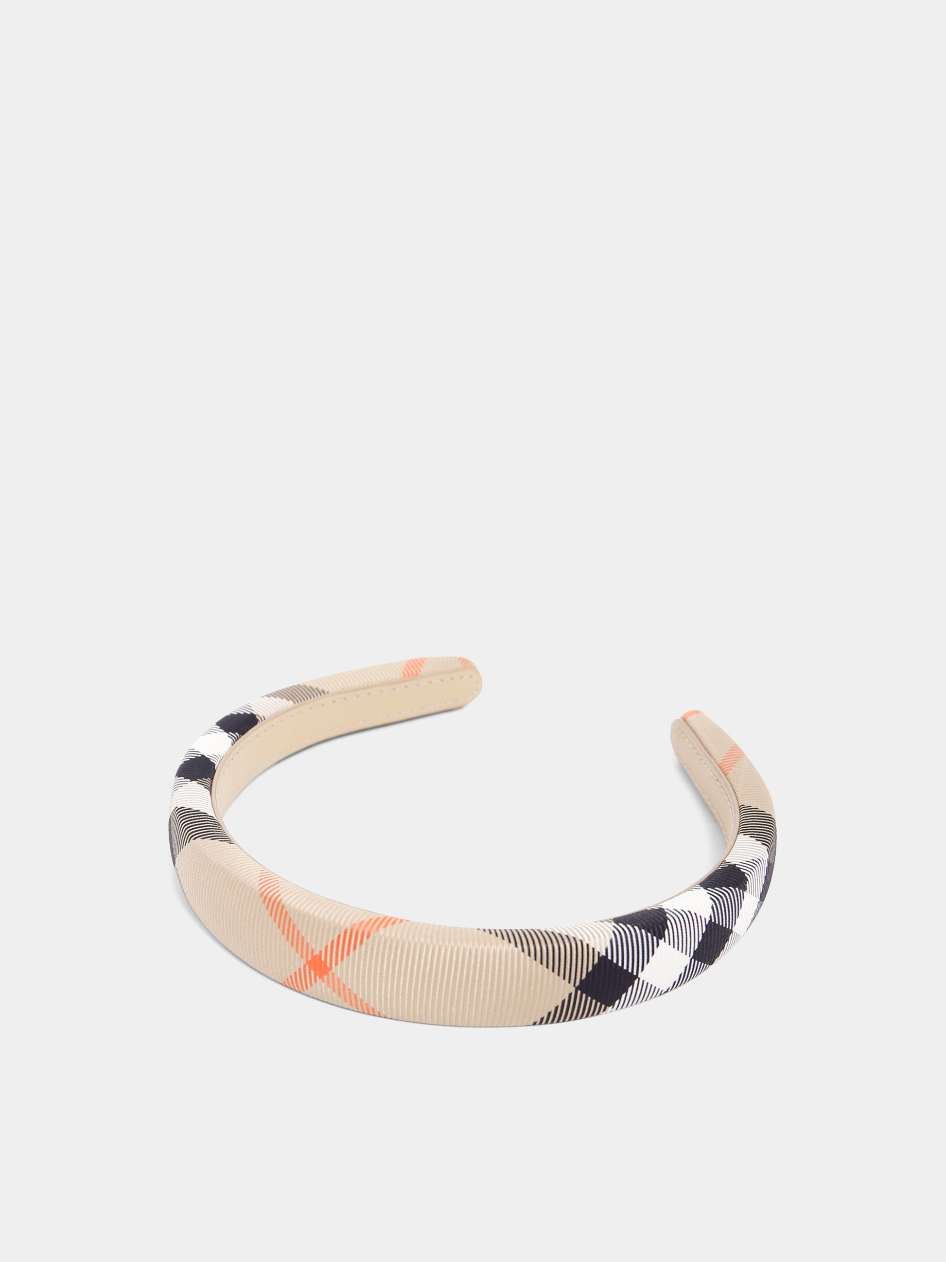 Cerchietto beige per bambina con check vintage,Burberry Kids,8108699 B9368