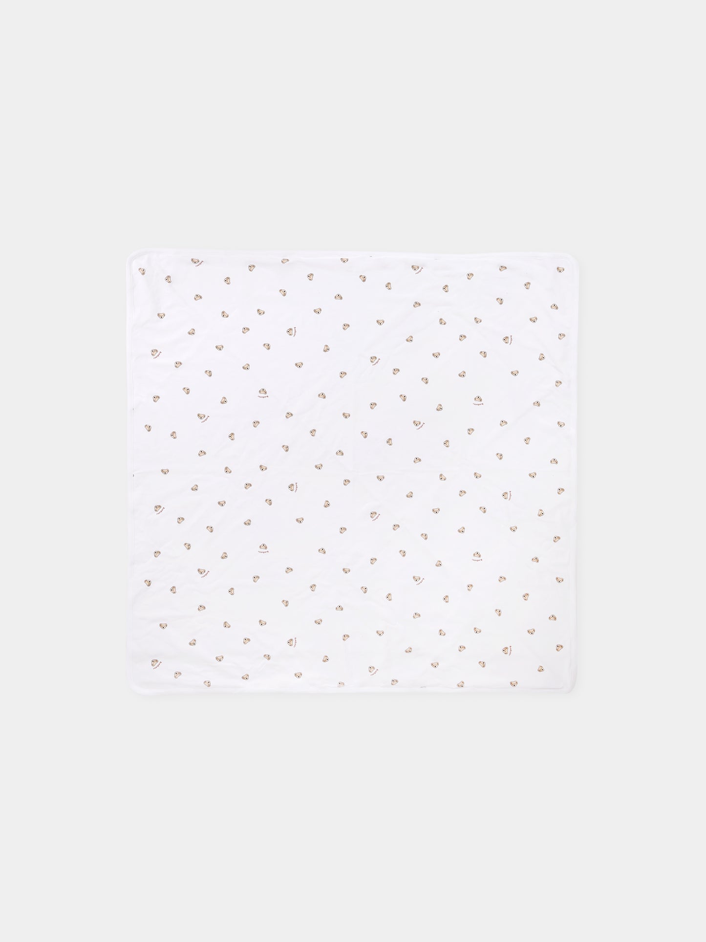 Coperta bianca per neonati con orsetto,Burberry Kids,8109288 A1464