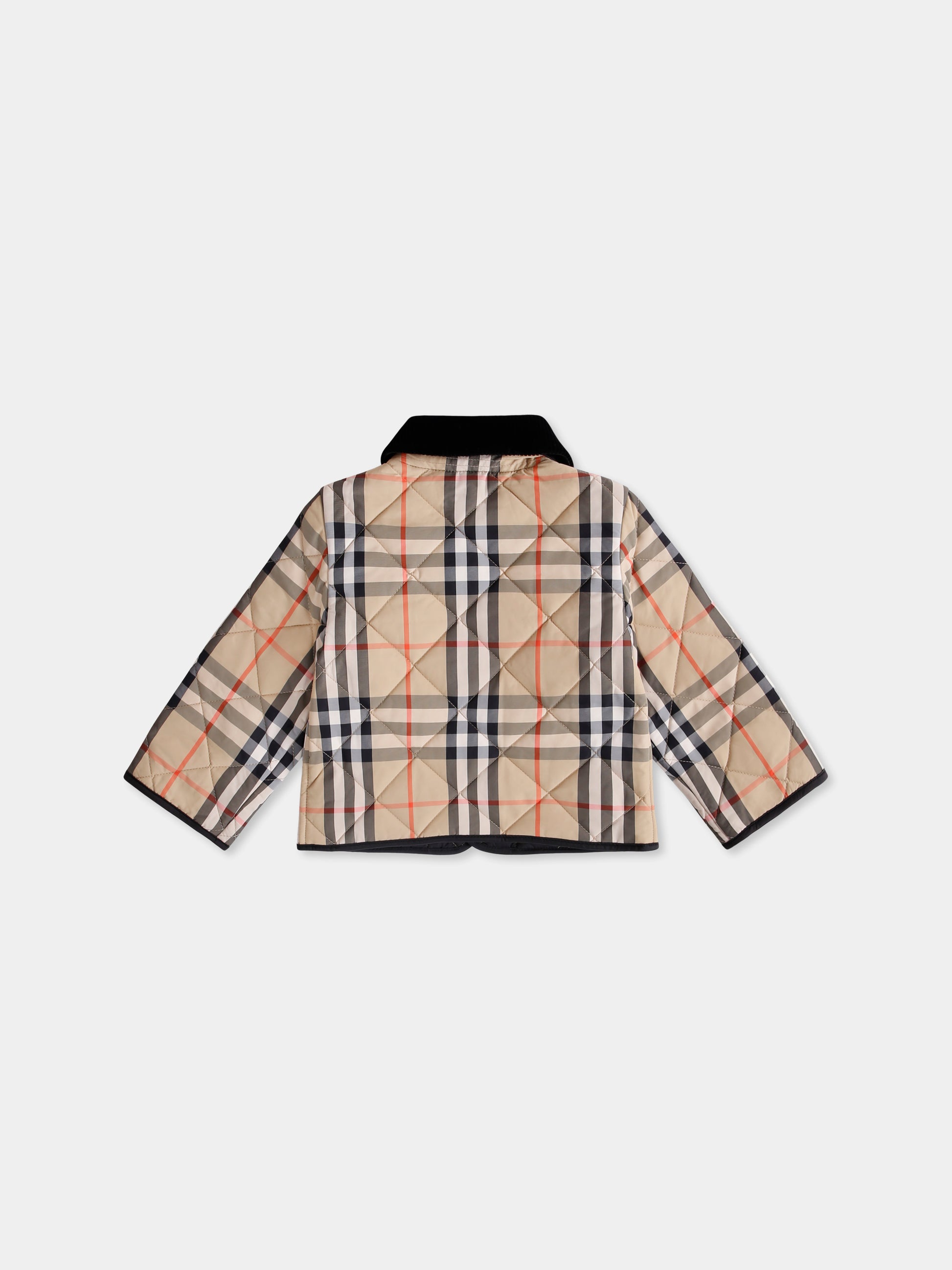 Giubbotto beige per neonati con check vintage,Burberry Kids,8111331 B9368