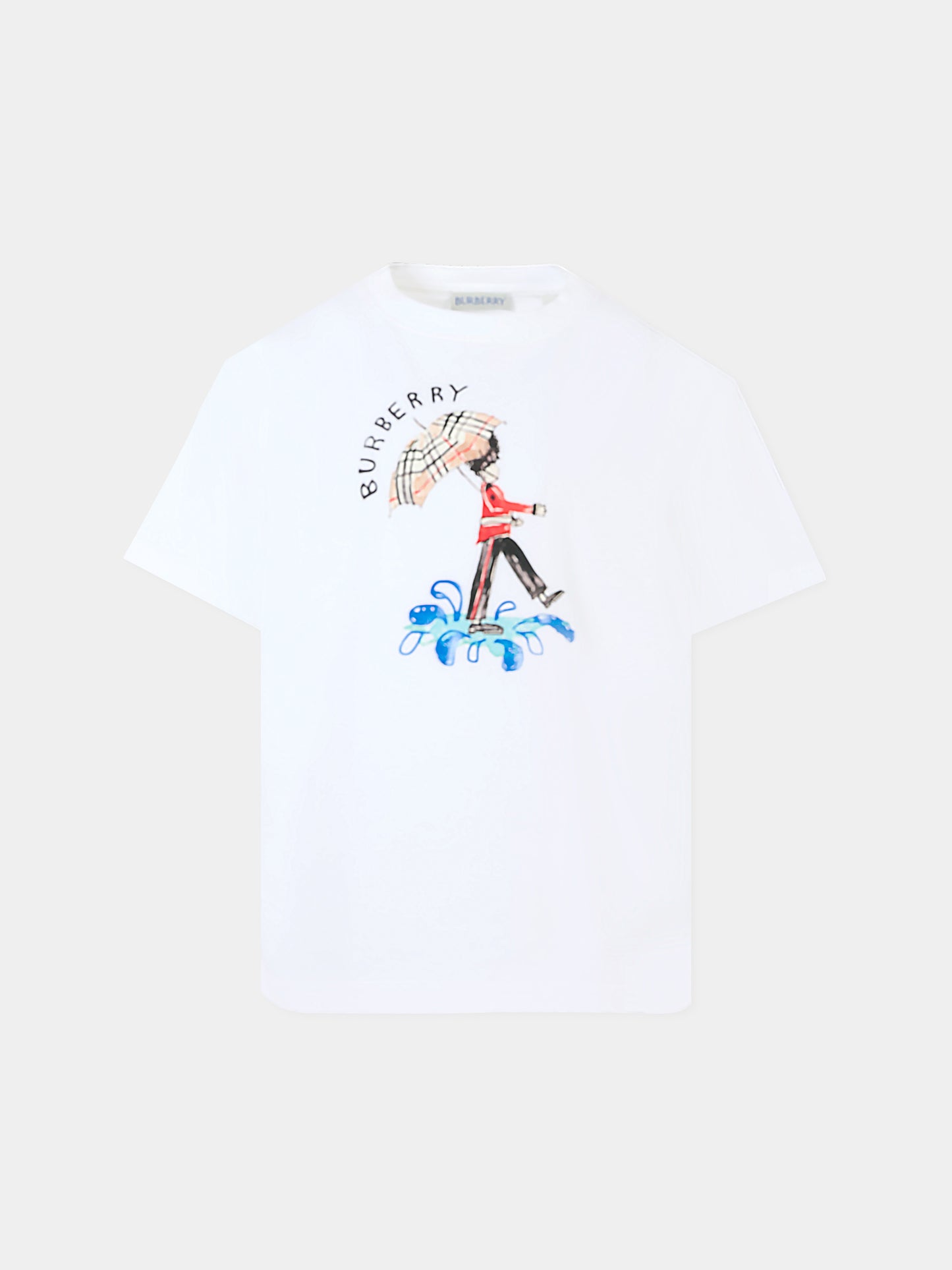 T-shirt bianca per bambini con stampa soldatino,Burberry Kids,8109522 A1464