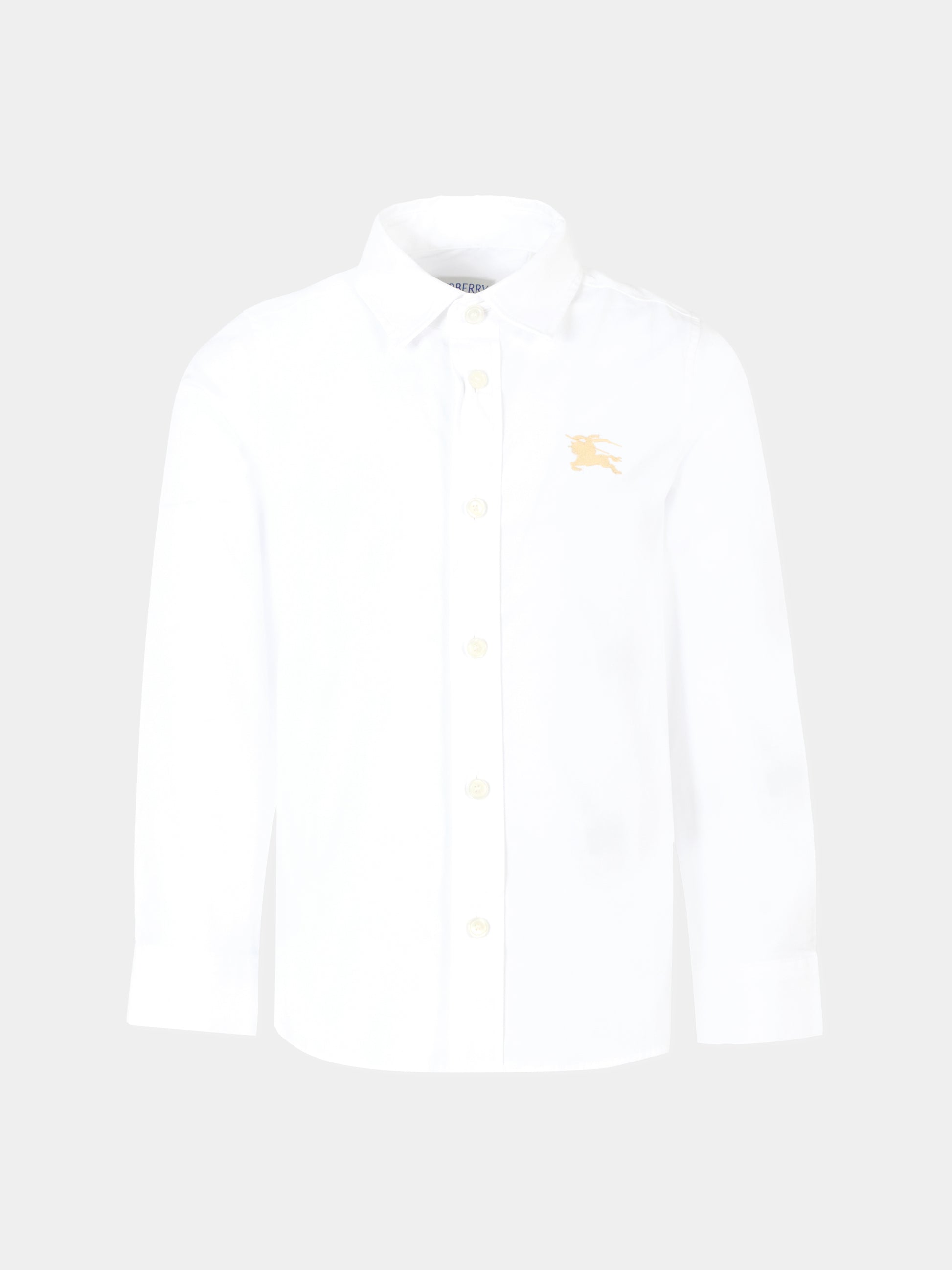 Camicia bianca per bambino con logo bianco,Burberry Kids,8108990 A1464