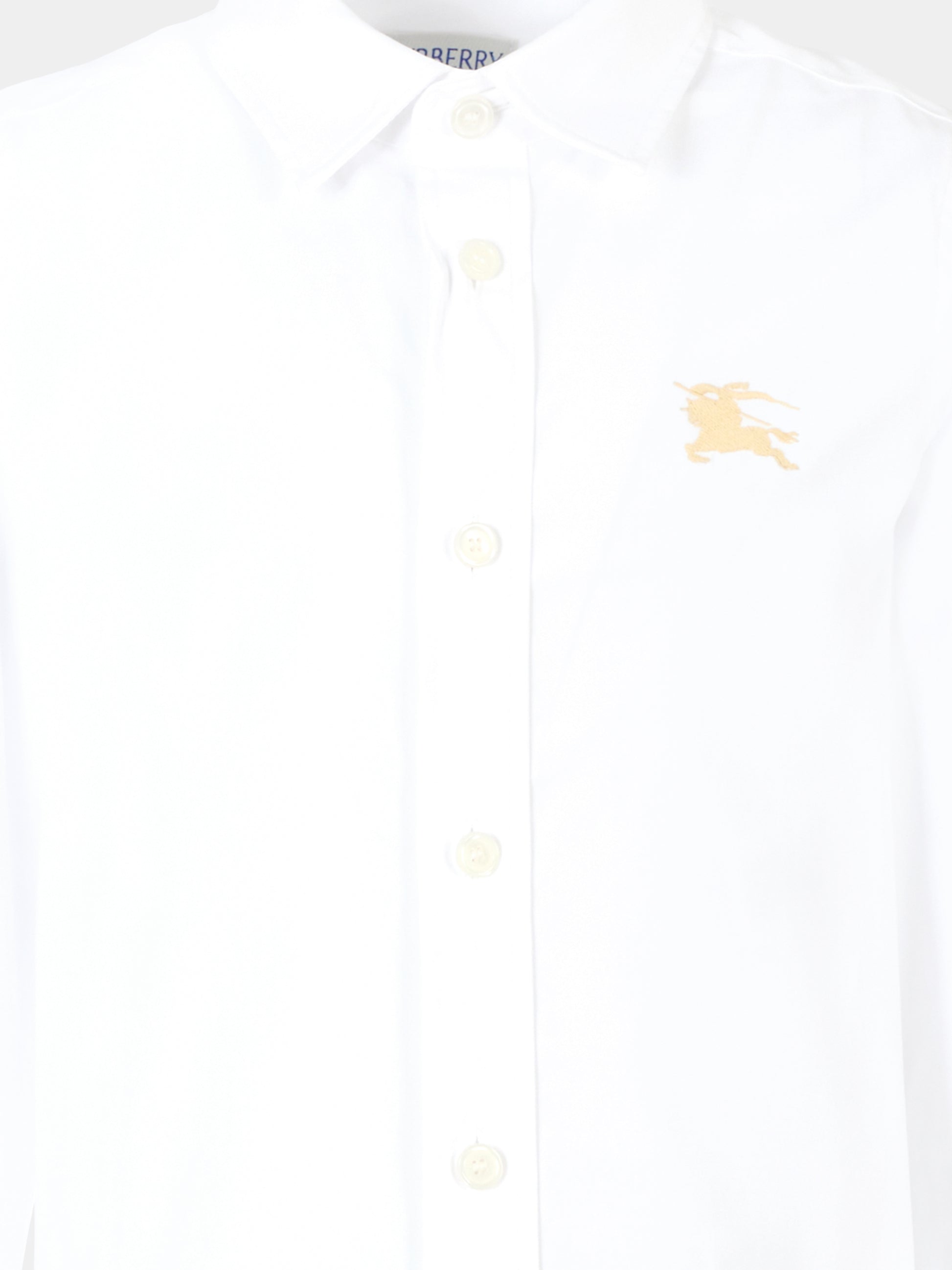 Camicia bianca per bambino con logo bianco,Burberry Kids,8108990 A1464
