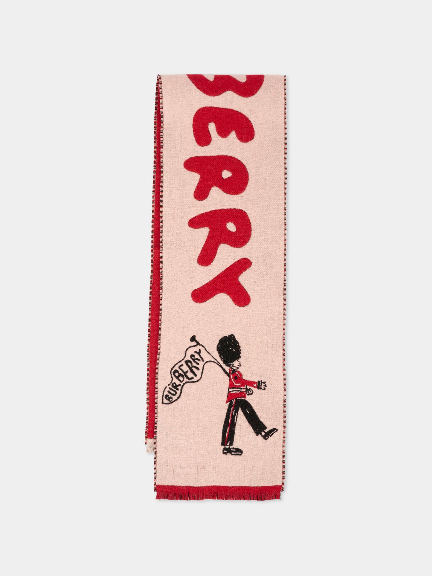 Sciarpa rosa per bambina con logo e ombrello,Burberry Kids,8108840 C2229