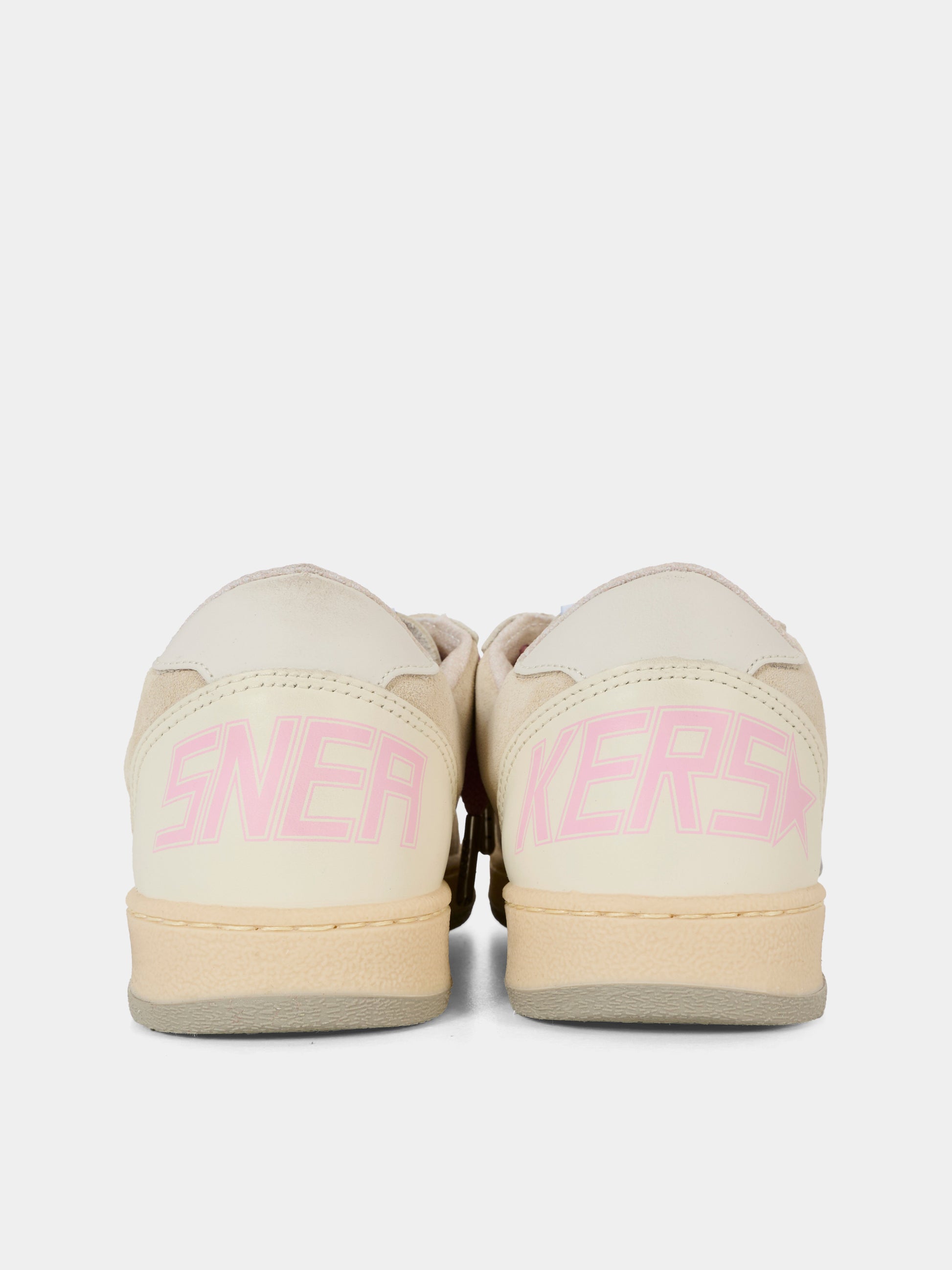 Sneakers Ball Star grigie per bambina con logo e stella,Golden Goose,GJF00439 F007308 15763