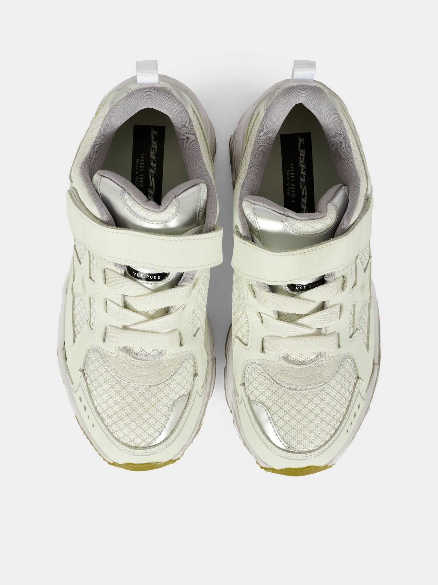 Sneakers Lightstar bianche per bambini con stella,Golden Goose,GYF00724 F007611 10565