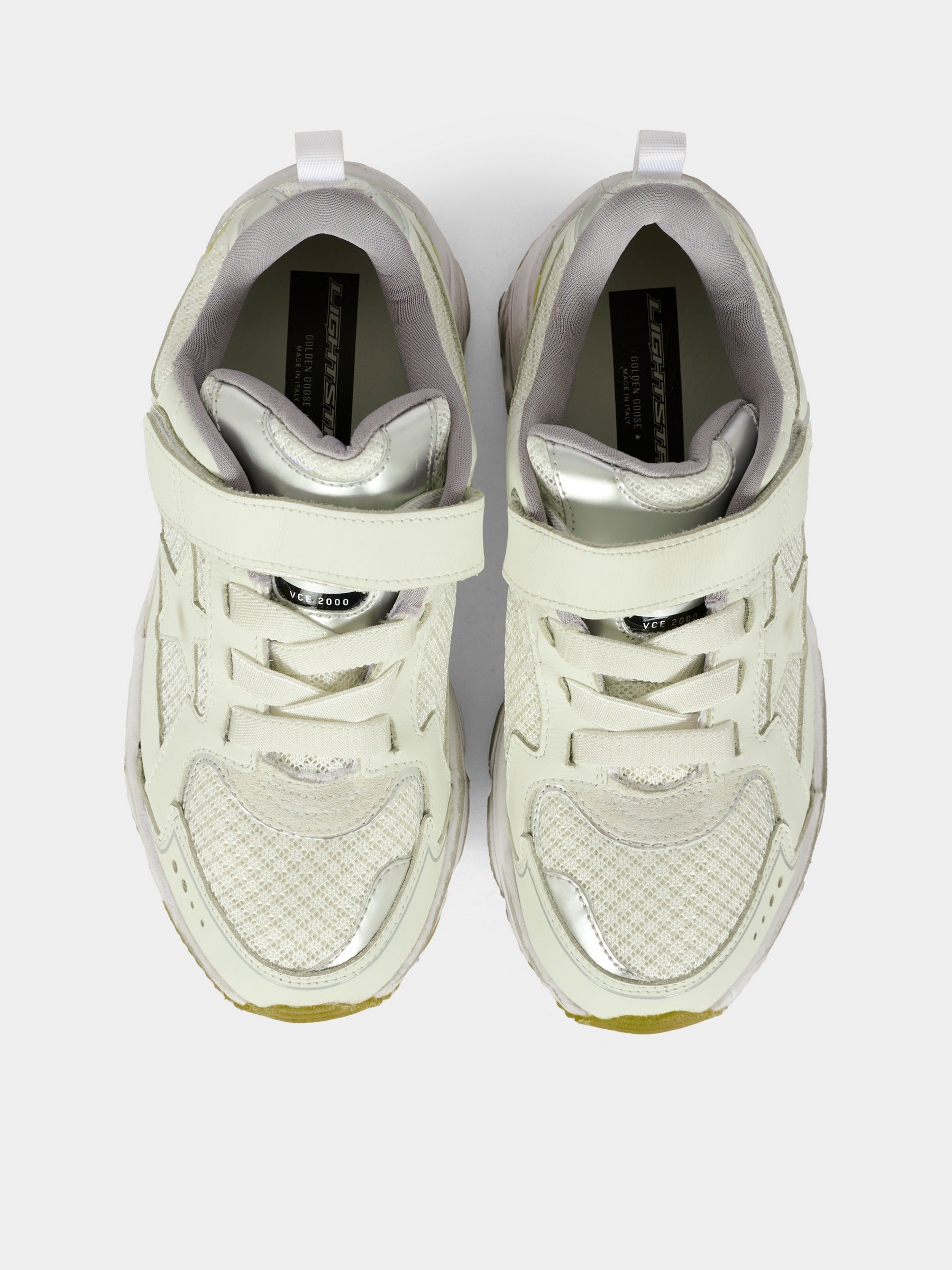 Sneakers Lightstar bianche per bambini con stella,Golden Goose,GYF00724 F007611 10565