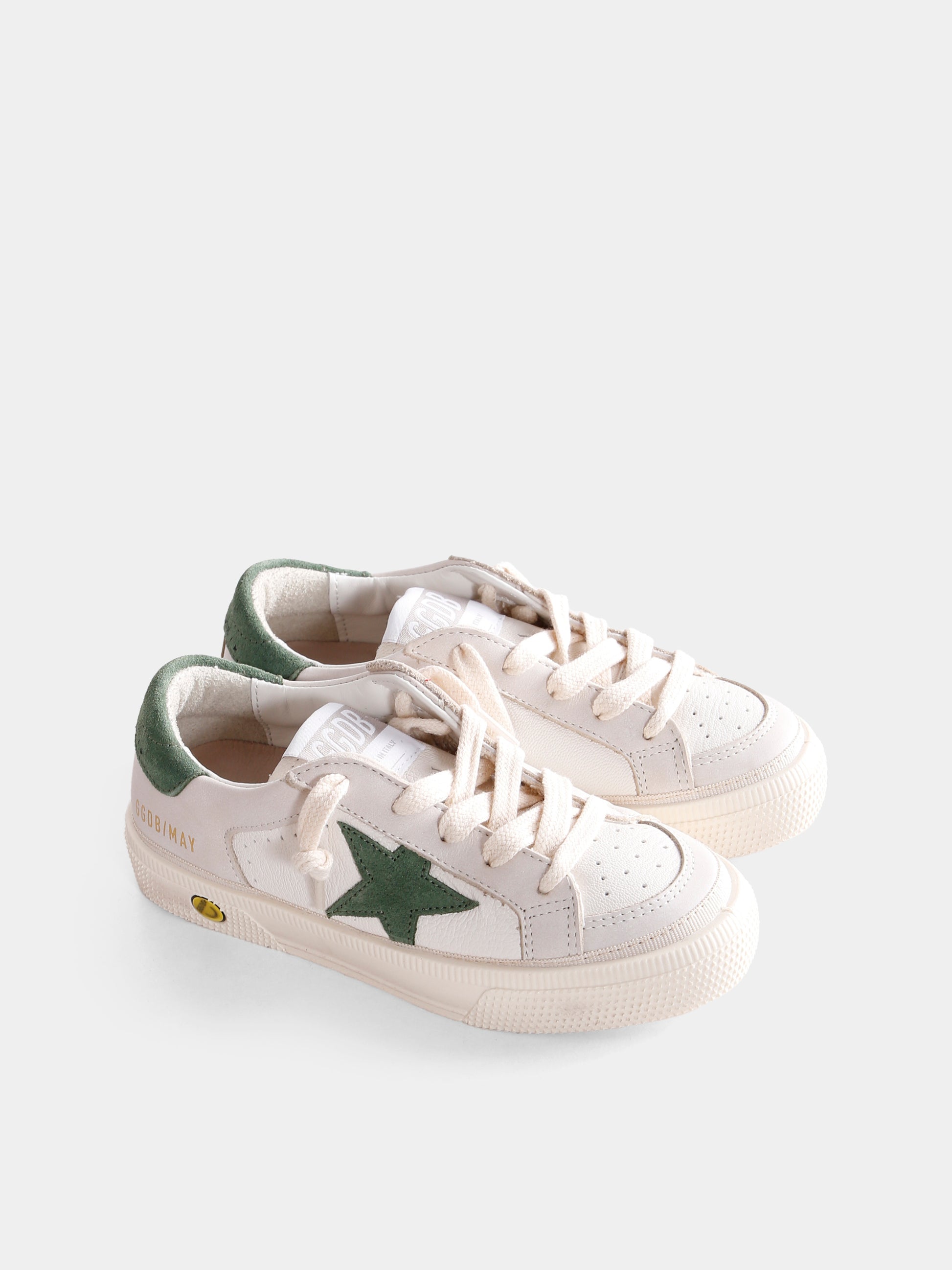 Sneakers May bianche per bambini con stella,Golden Goose,GJF00495 F007441 10613