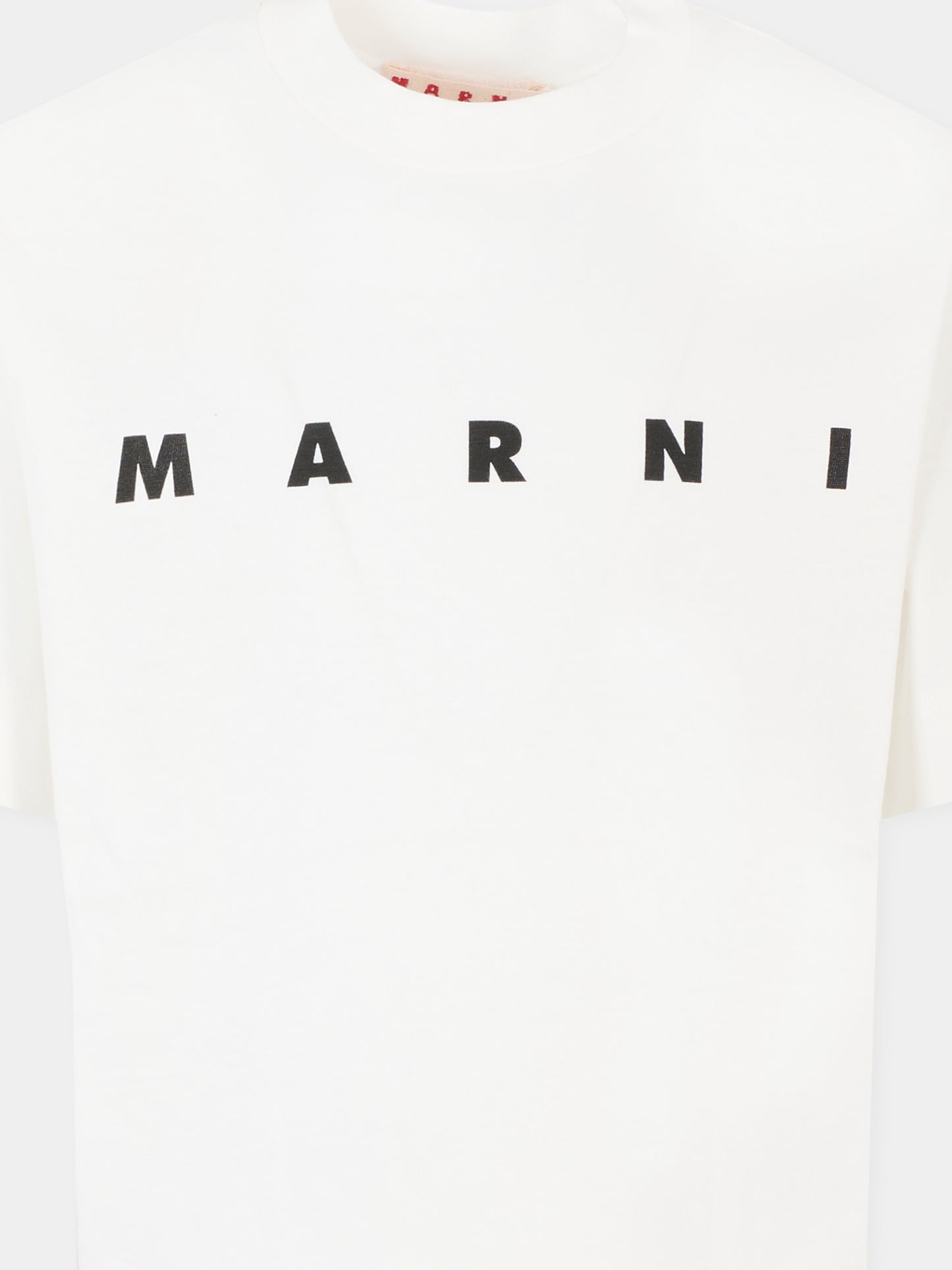 T-shirt bianca per bambini con logo nero,Marni Kids,M002MV M00RF 0M114