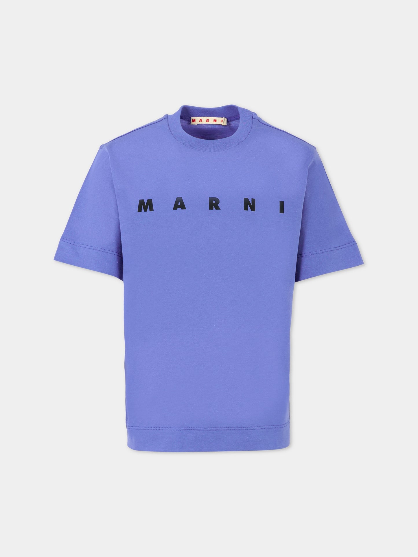 T-shirt blu per bambini con logo nero,Marni Kids,M002MV M00RF 0M856