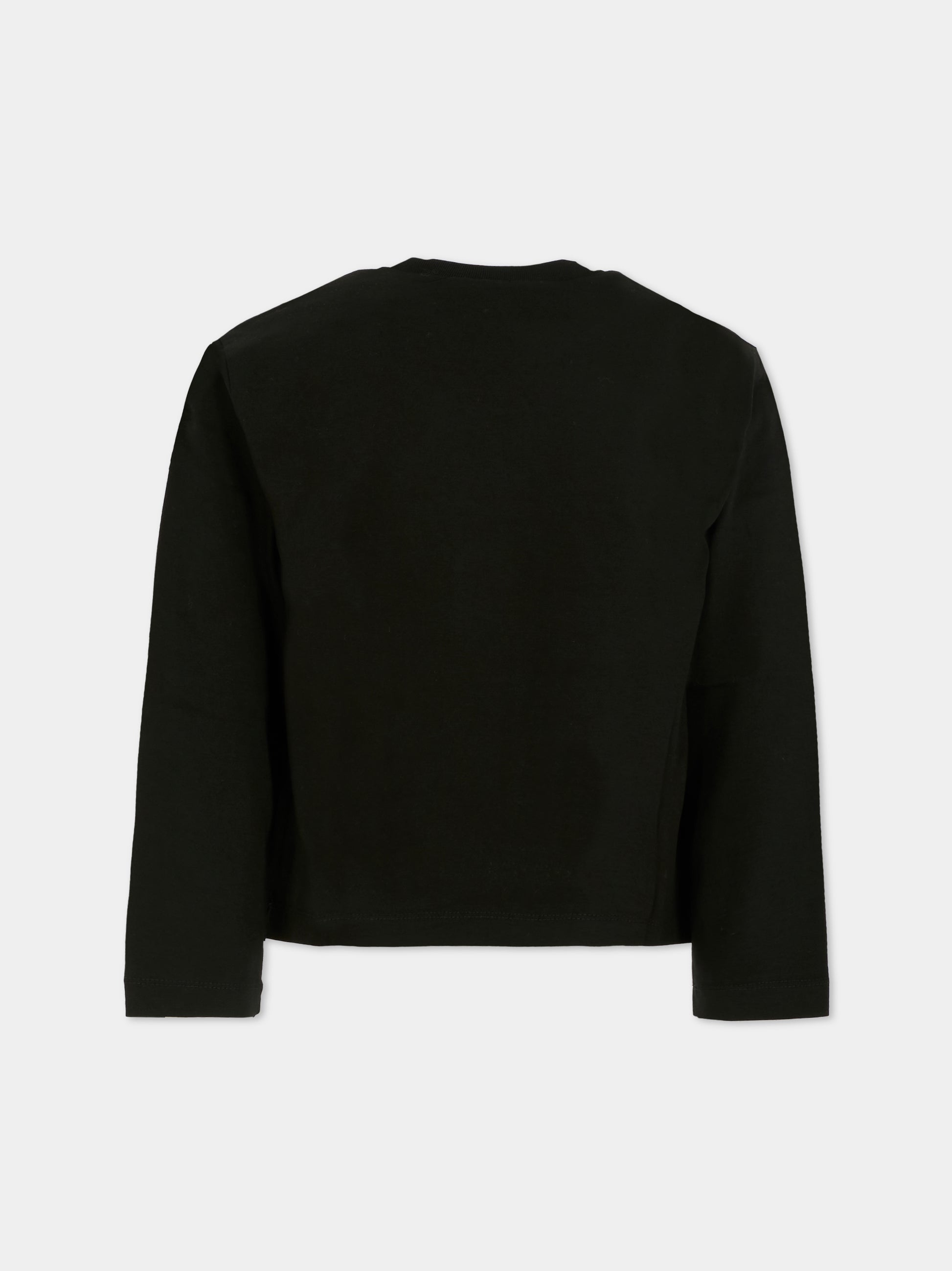 T-shirt nera per bambina con logo,Marni Kids,M01263 M00RF 0M90D