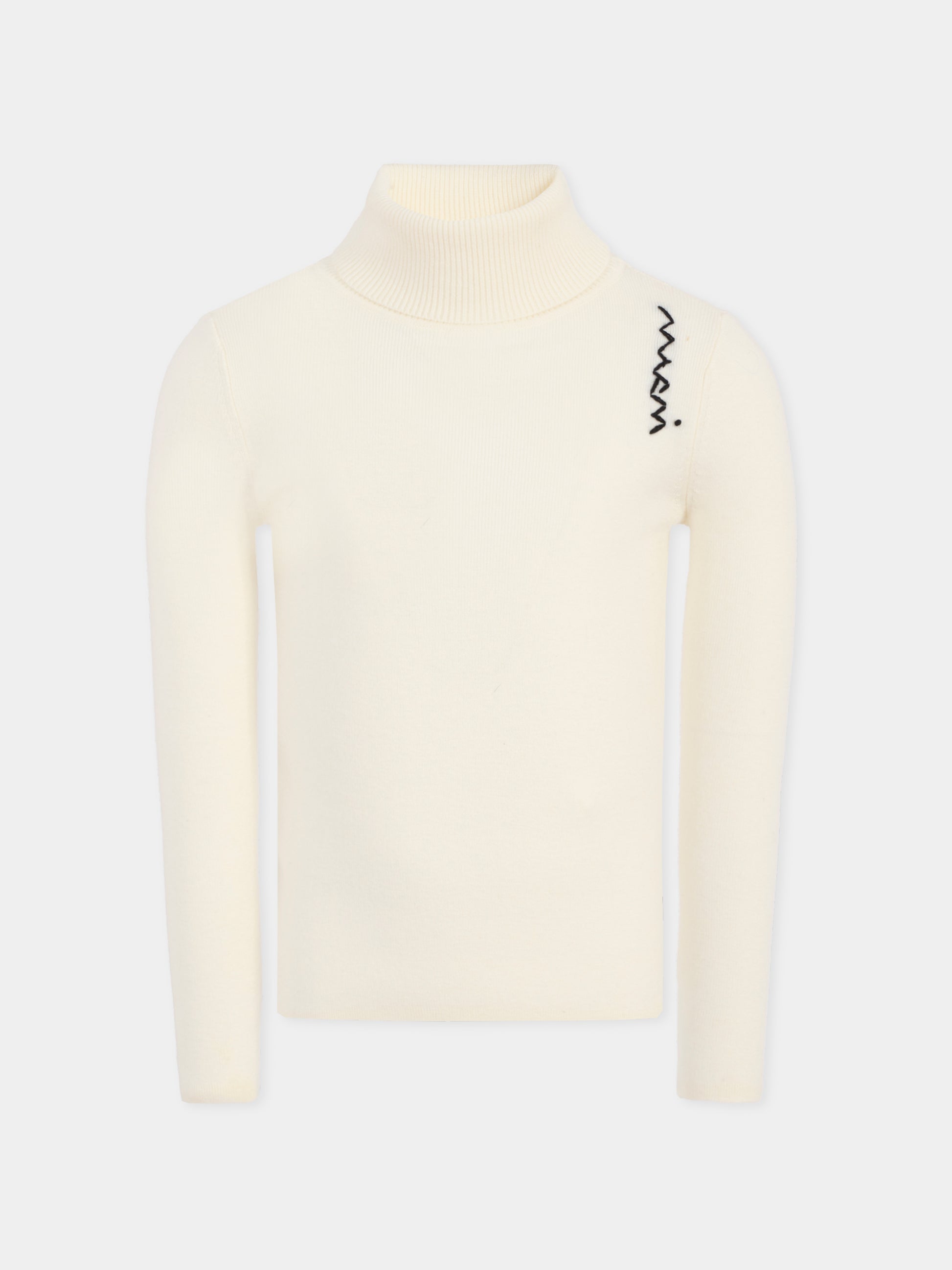 Dolcevita bianco per bambina con logo,Marni Kids,M01497 M00W9 0M114