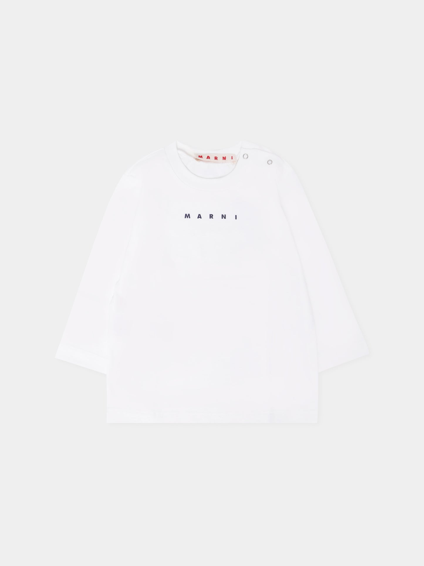 T-shirt bianca per neonati con logo,Marni Kids,M01529 M00RF 0M114