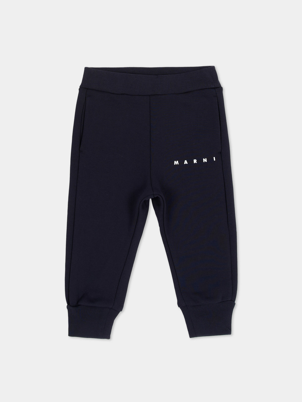 Pantalone blu per neonato con logo,Marni Kids,M01534 M00V0 0M857