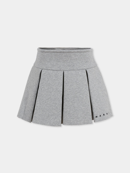 Gonna grigia per bambina con logo,Marni Kids,M01550 M00VC 0M923