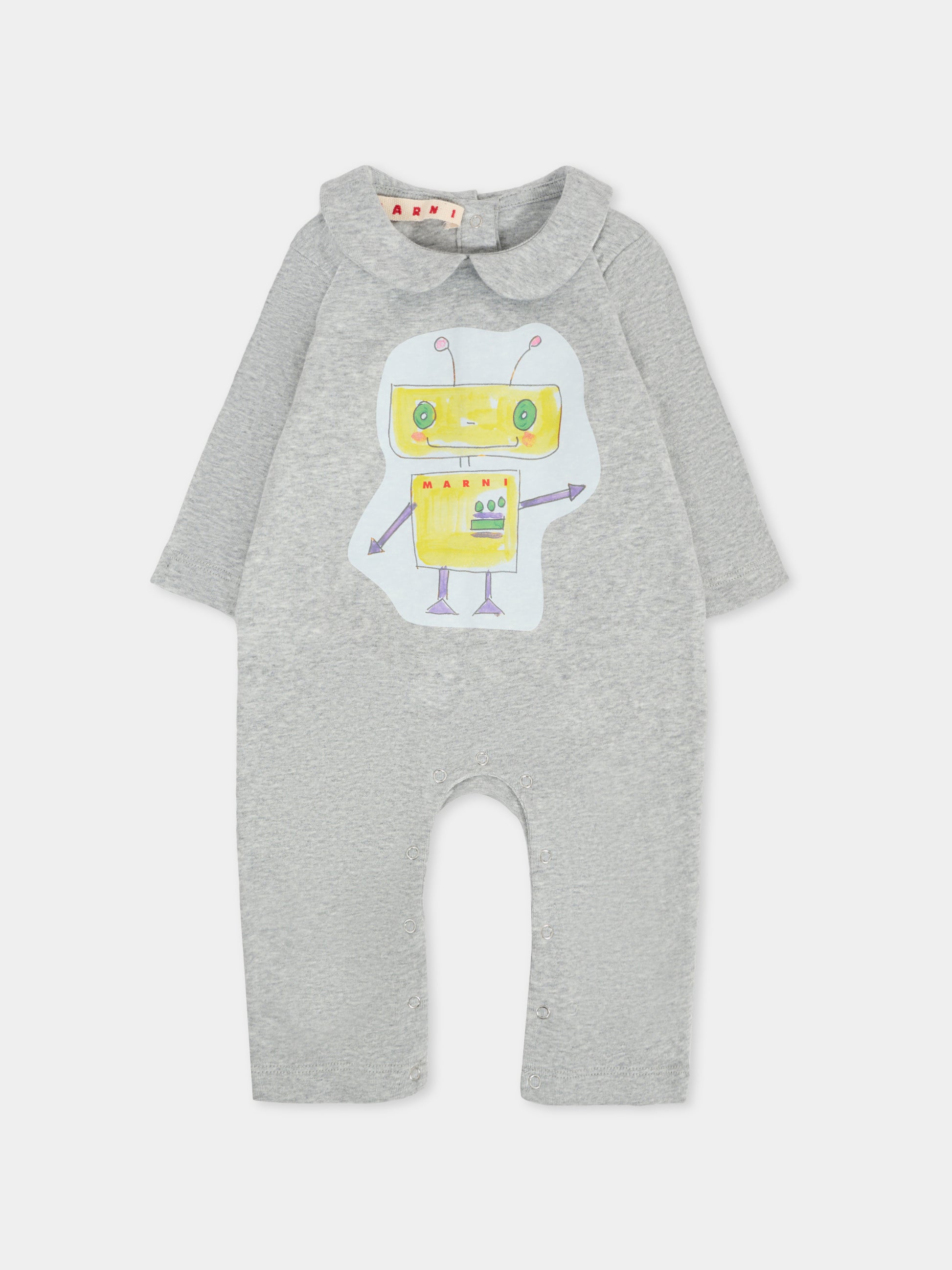 Tutina grigia per neonati con robot,Marni Kids,M01586 M00UL 0M903
