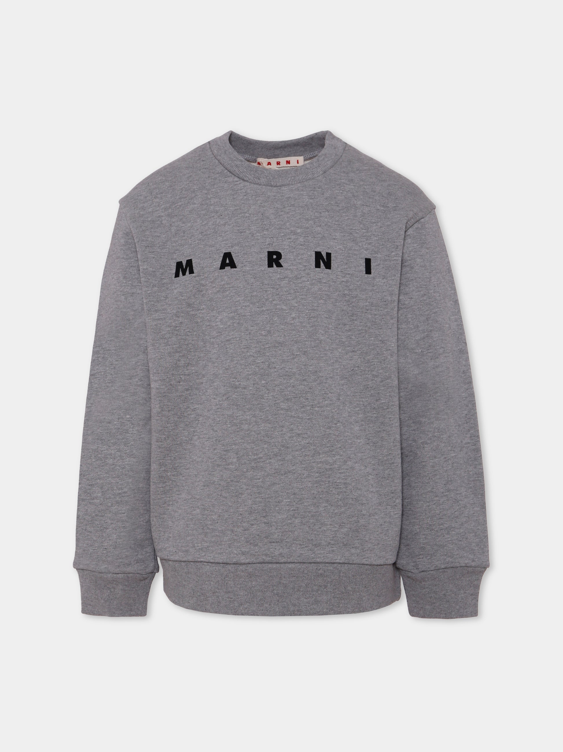 Felpa grigia per bambini con logo,Marni Kids,M01612 M00V0 0M923