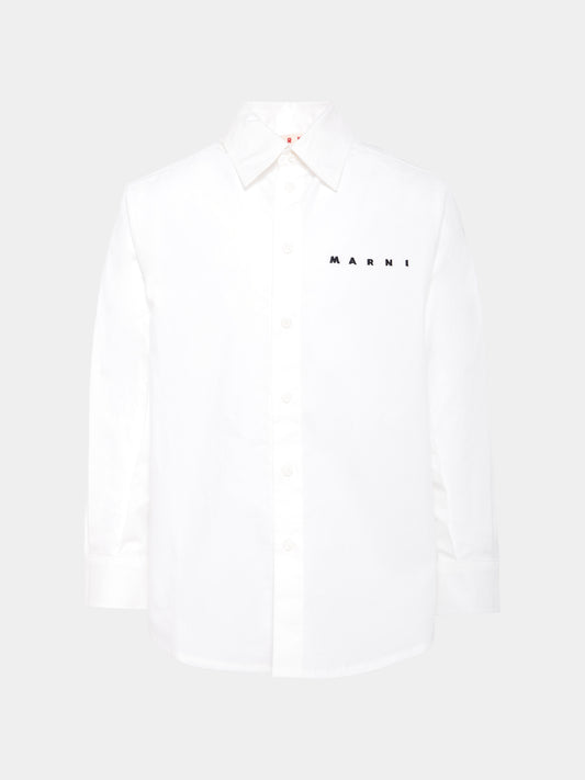 Camicia bianca per bambini con logo,Marni Kids,M01628 M00UW 0M114